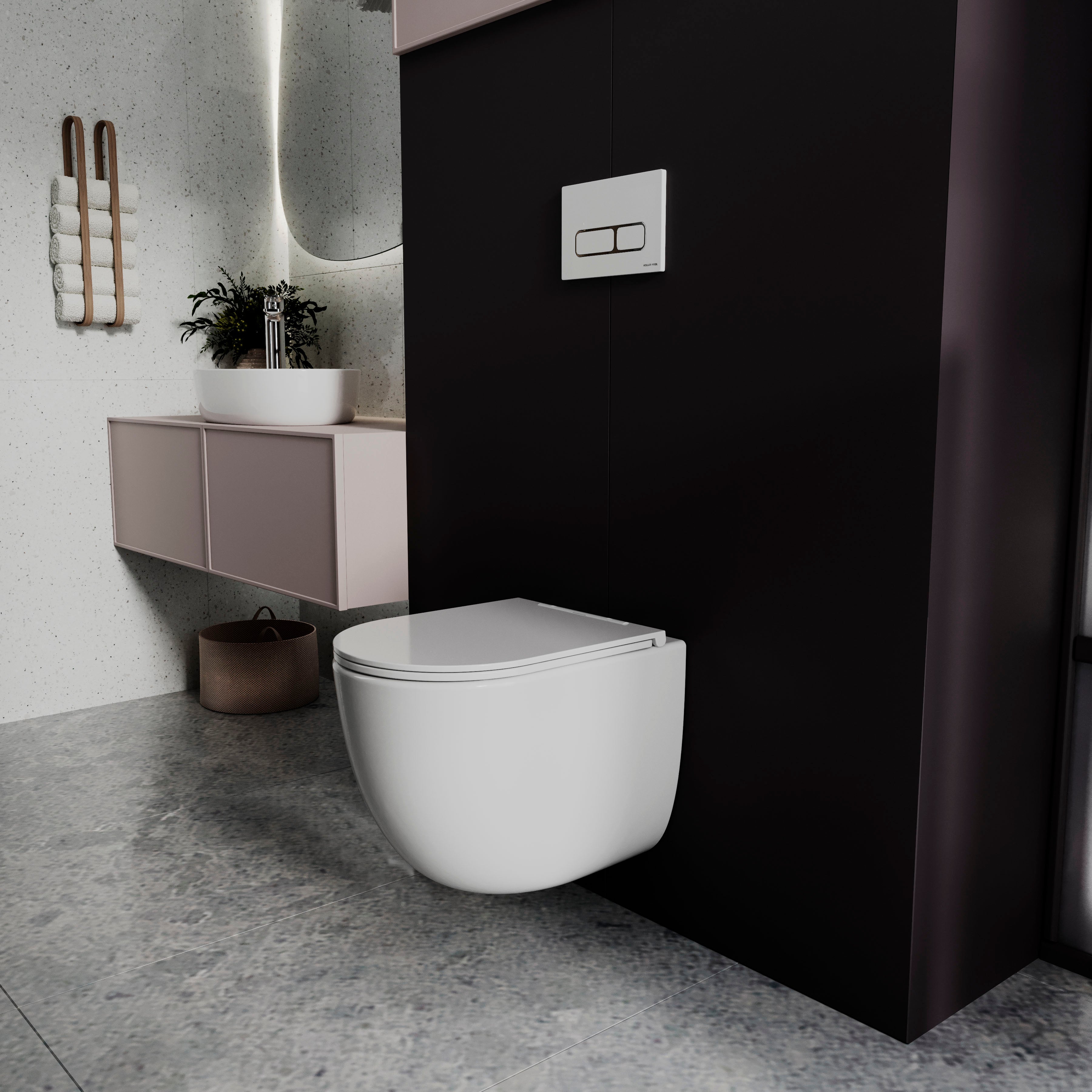 Závěsná toaleta ROUND PRO s tlumeným sklápěním sedátka (splachování Tornado 3.0)