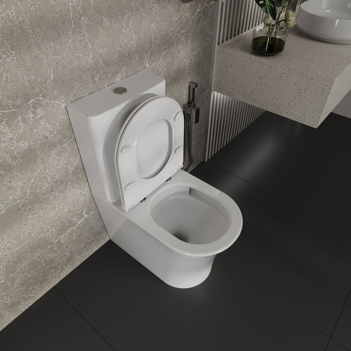 PURE комплект : унітаз підлоговий з сидінням Soft-close + бачок (змив Tornado)