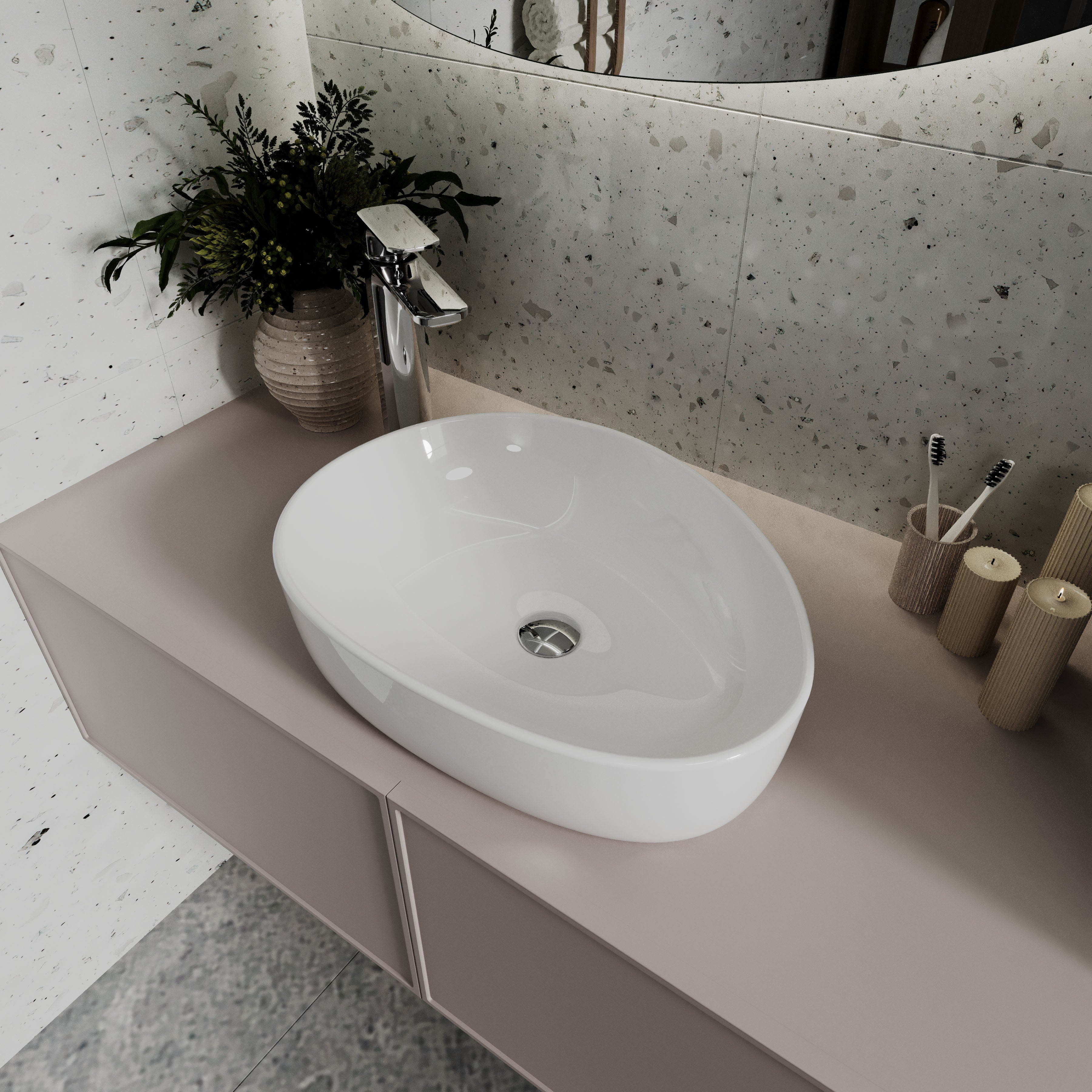 Umyvadlo PURE na desku 510x390x130 mm