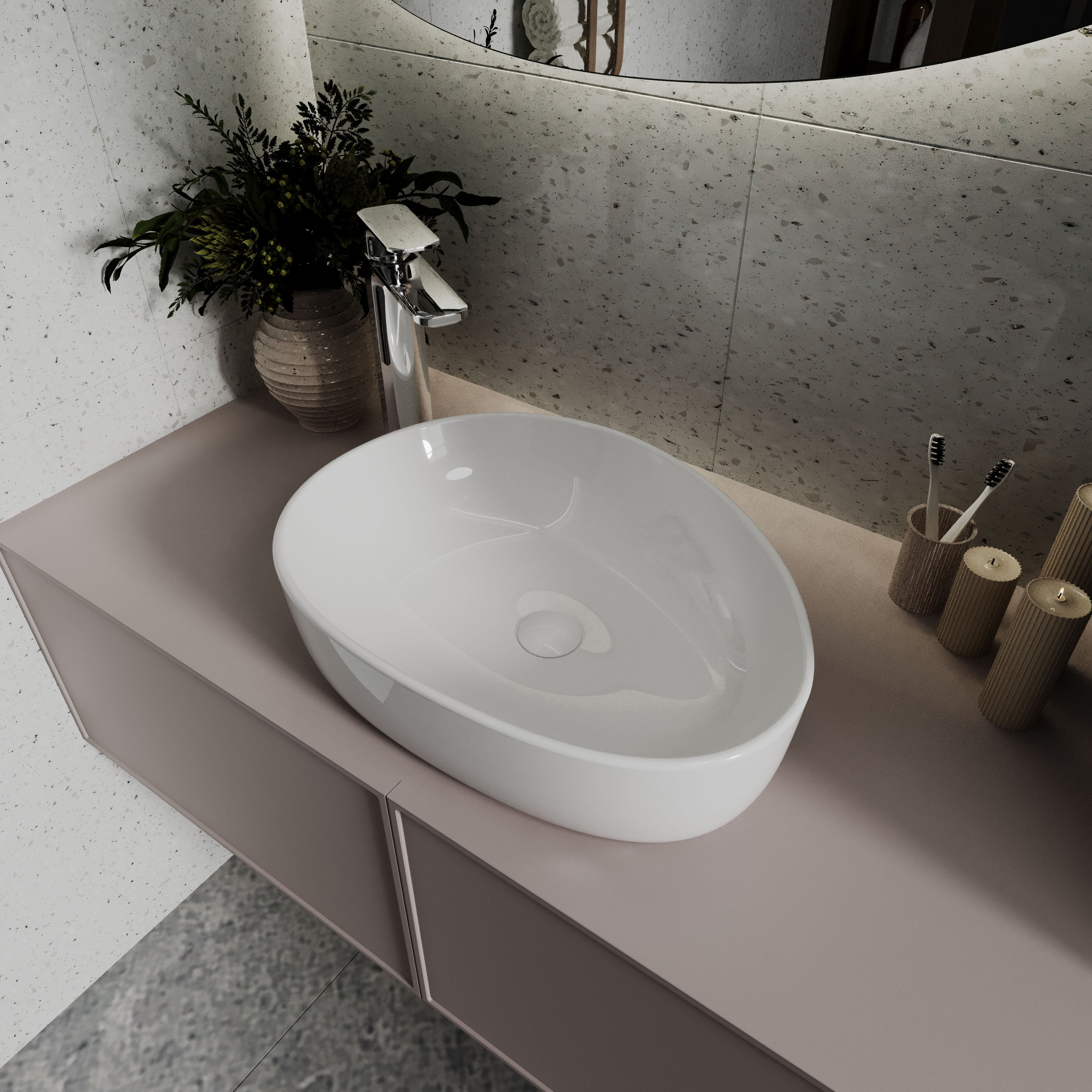 Umyvadlo PURE na desku 510x390x130 mm