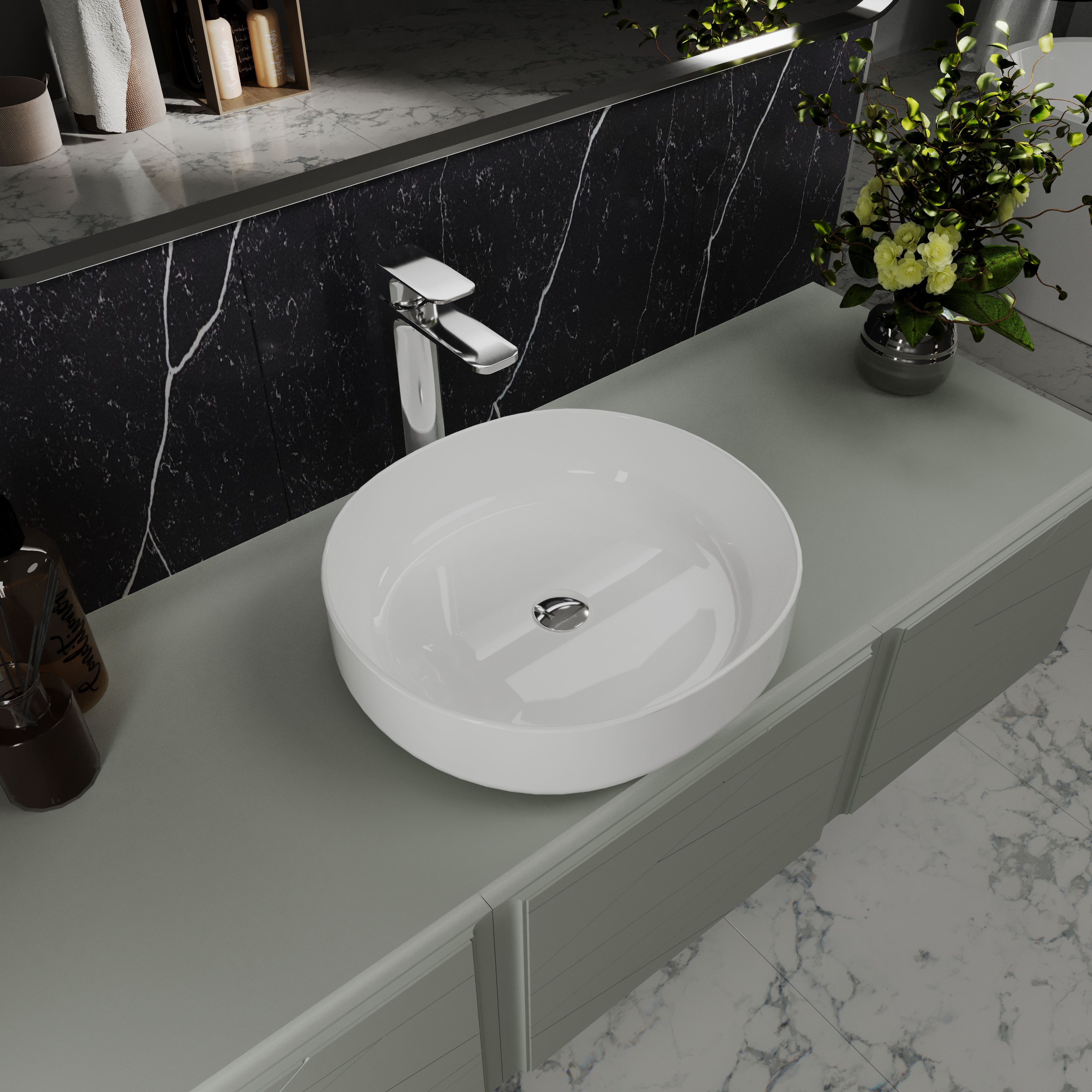 Umyvadlo PURE na desku 455x430x125 mm