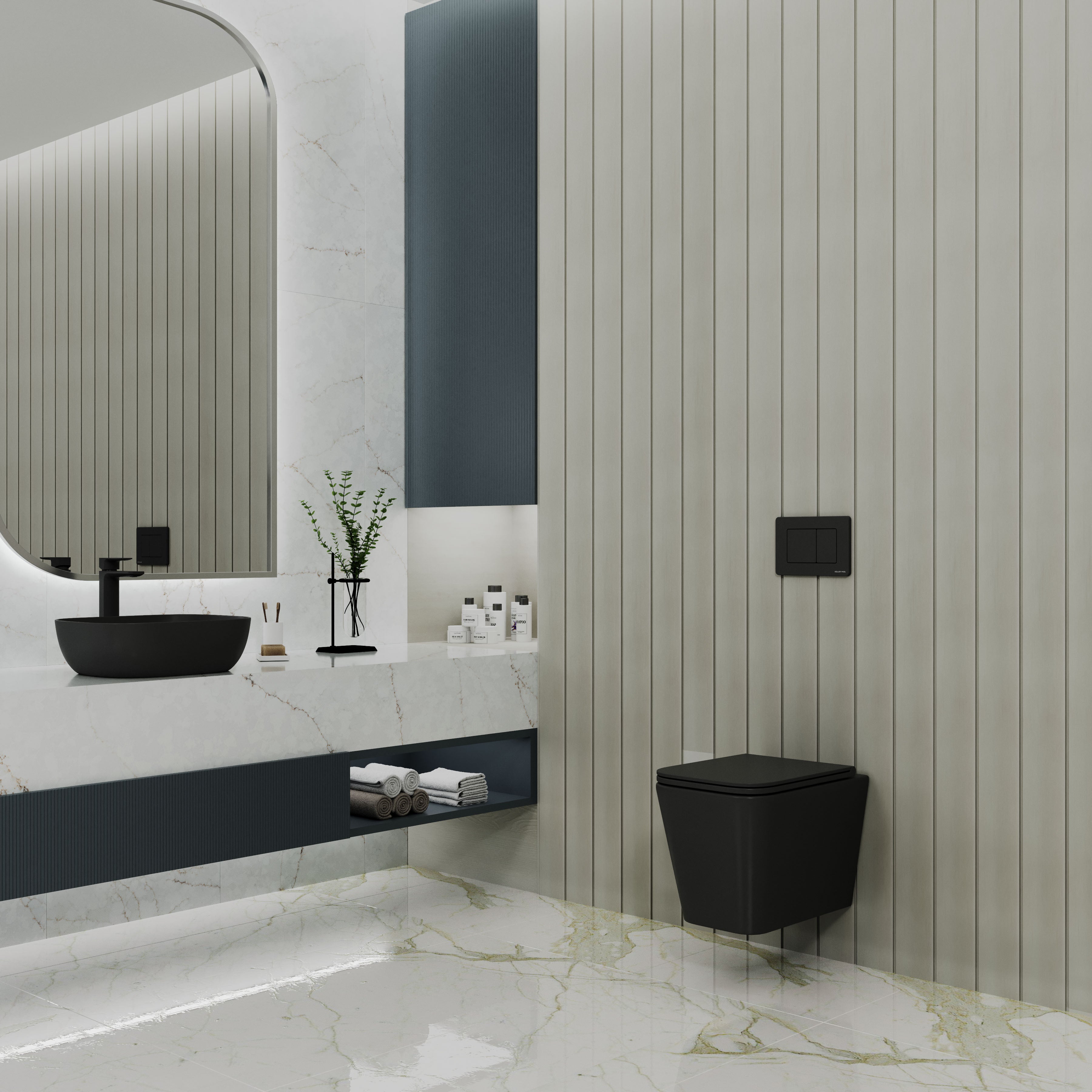 Panel de descarga TERA M negro mate