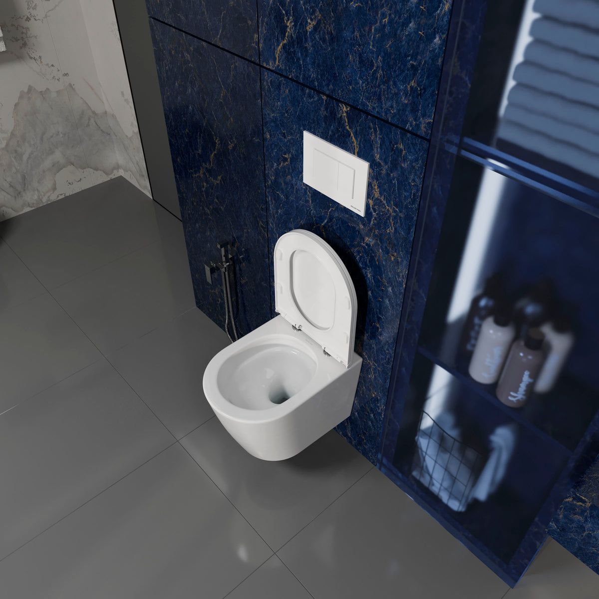Inodoro suspendido Basic con asiento Soft-close (descarga Tornado)