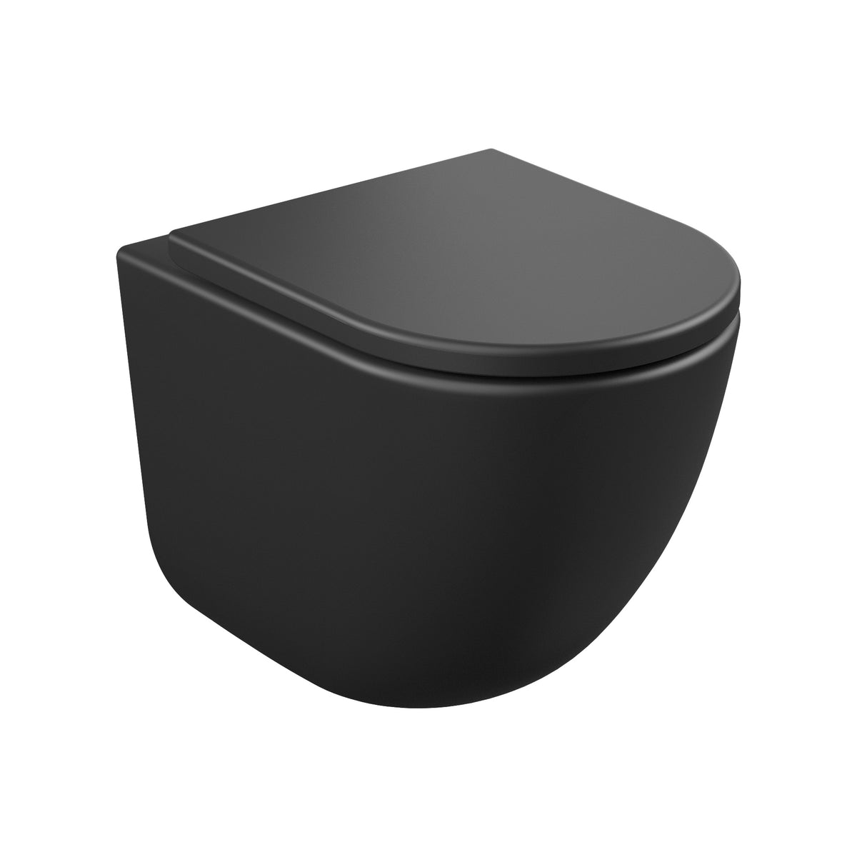 TWIN PRO inodoro suspendido con asiento Soft-close Middle Thick (descarga Tornado), negro mate