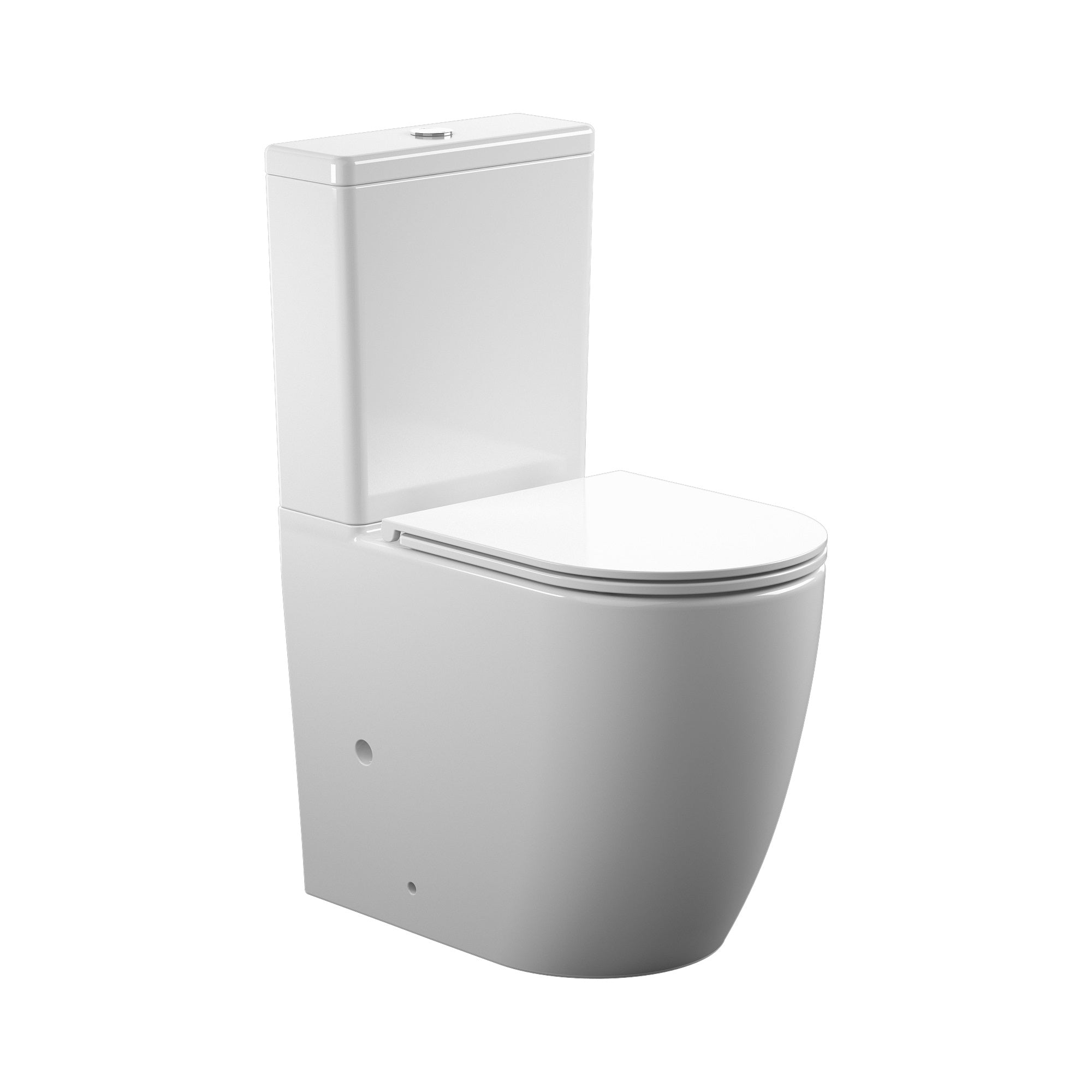 Round Smart Compact: floor-standing toilet with Soft-close seat + cistern (Tornado 3.0 flush)