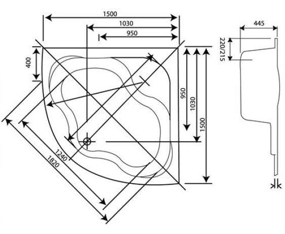 Ванна Atlanta 150х150