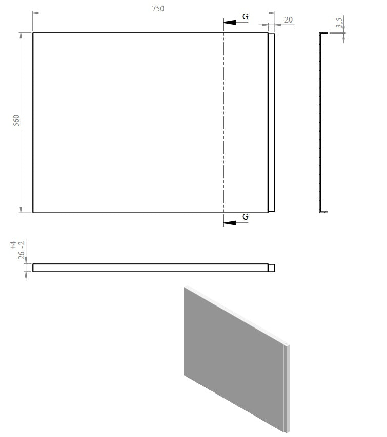 Side panel 75, matt black
