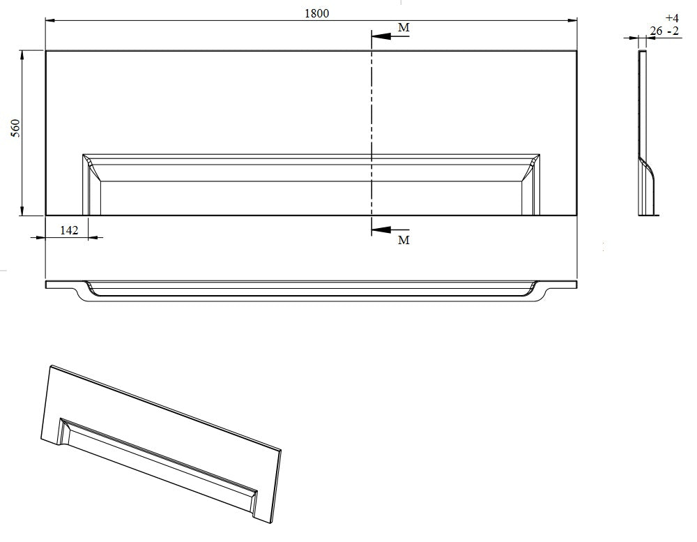 Panel frontal 180