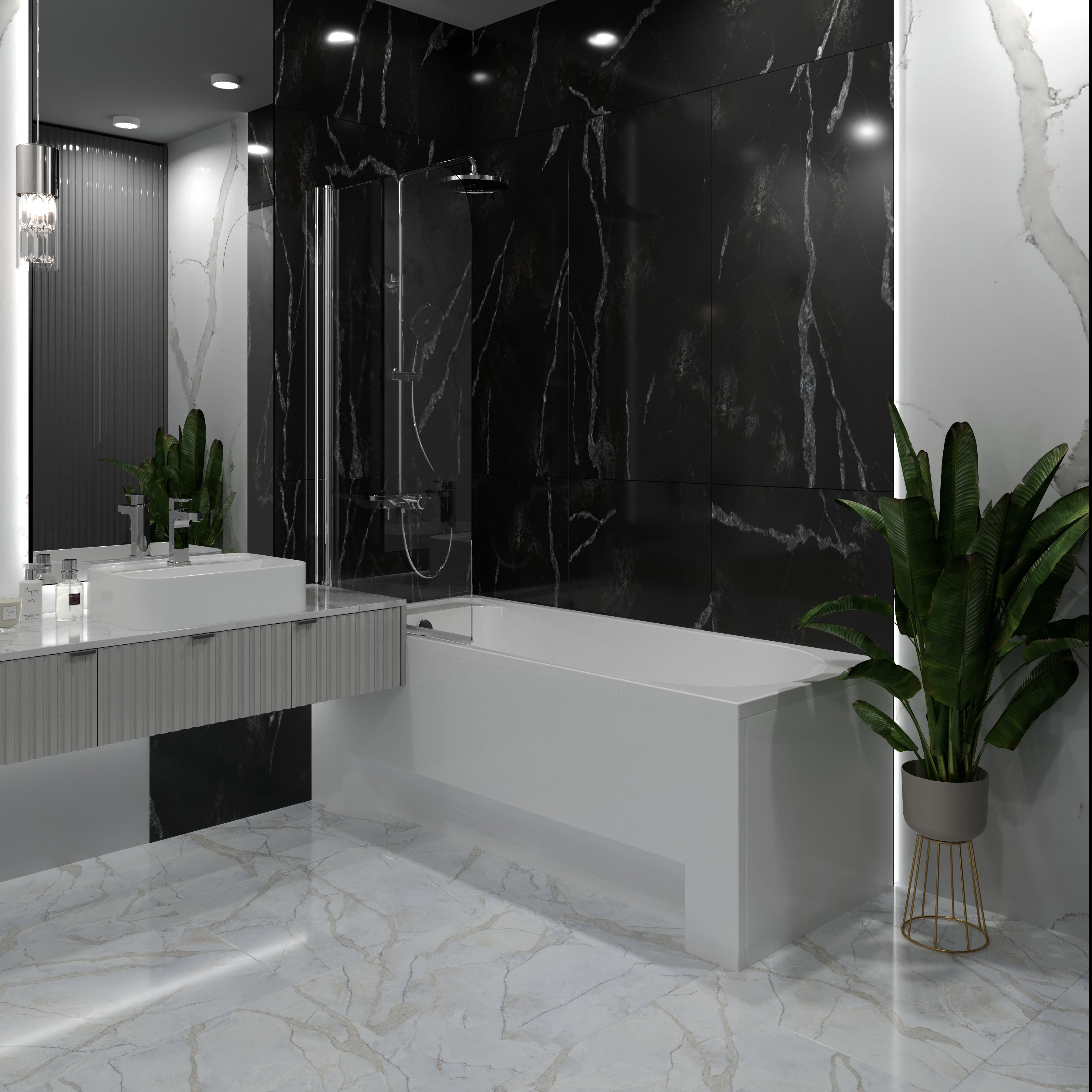 Aqua bathtub and curtain for bathtubs