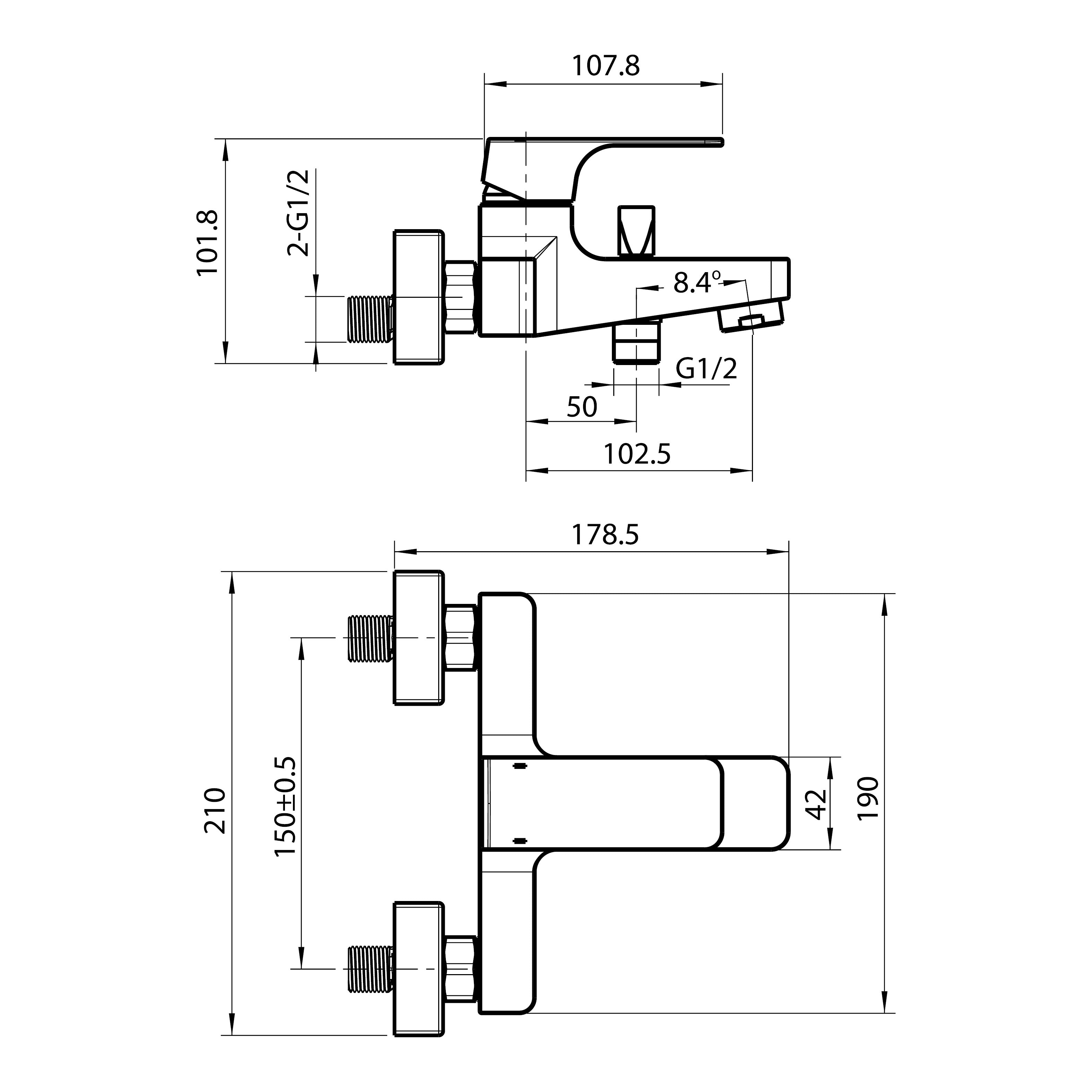 Neon Cube Einhebel-Badewannenarmatur 35 mm
