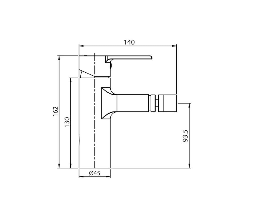 Kvadro Arc single-lever bidet faucet 35 mm