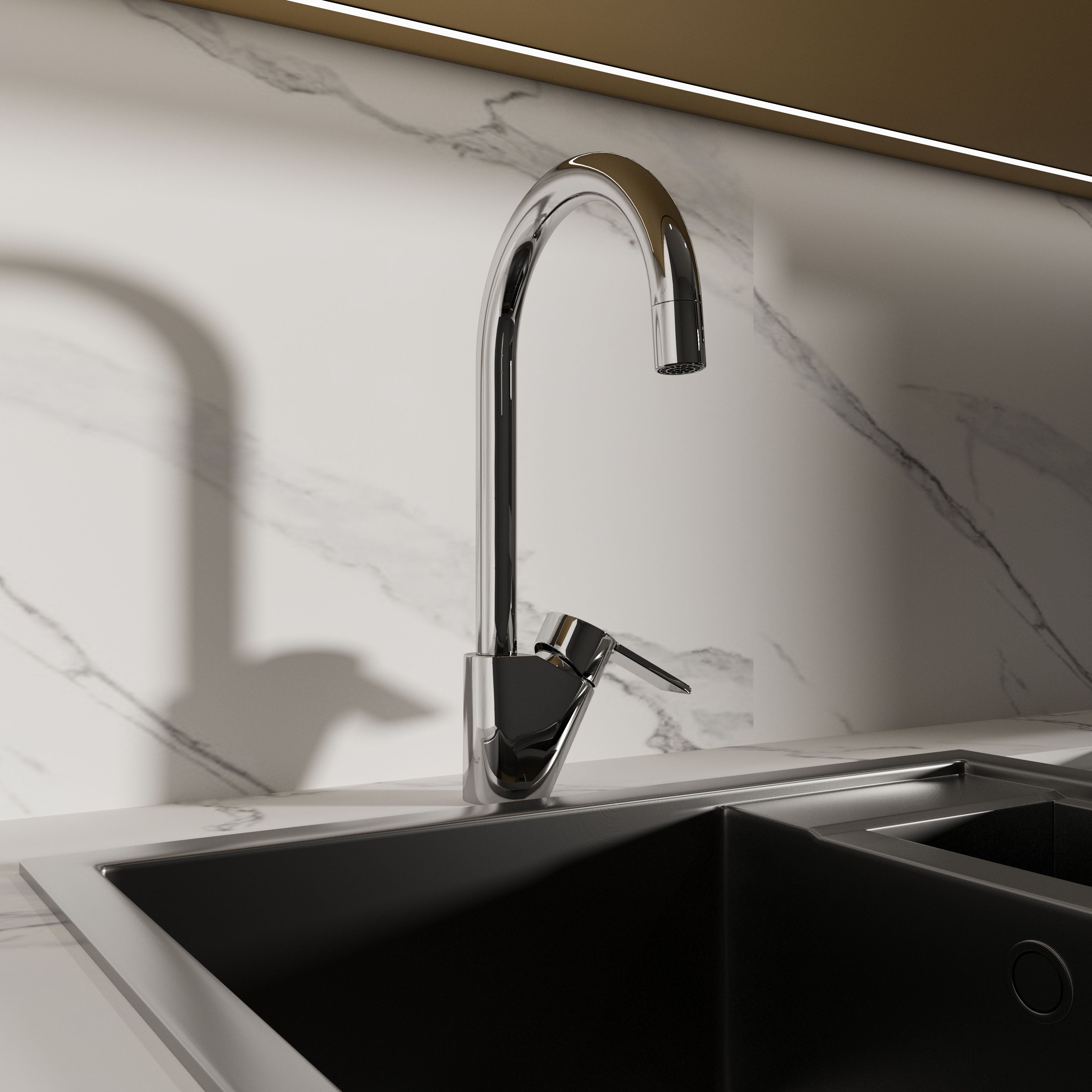 Kvadro Arc grifo monomando para cocina 35 mm
