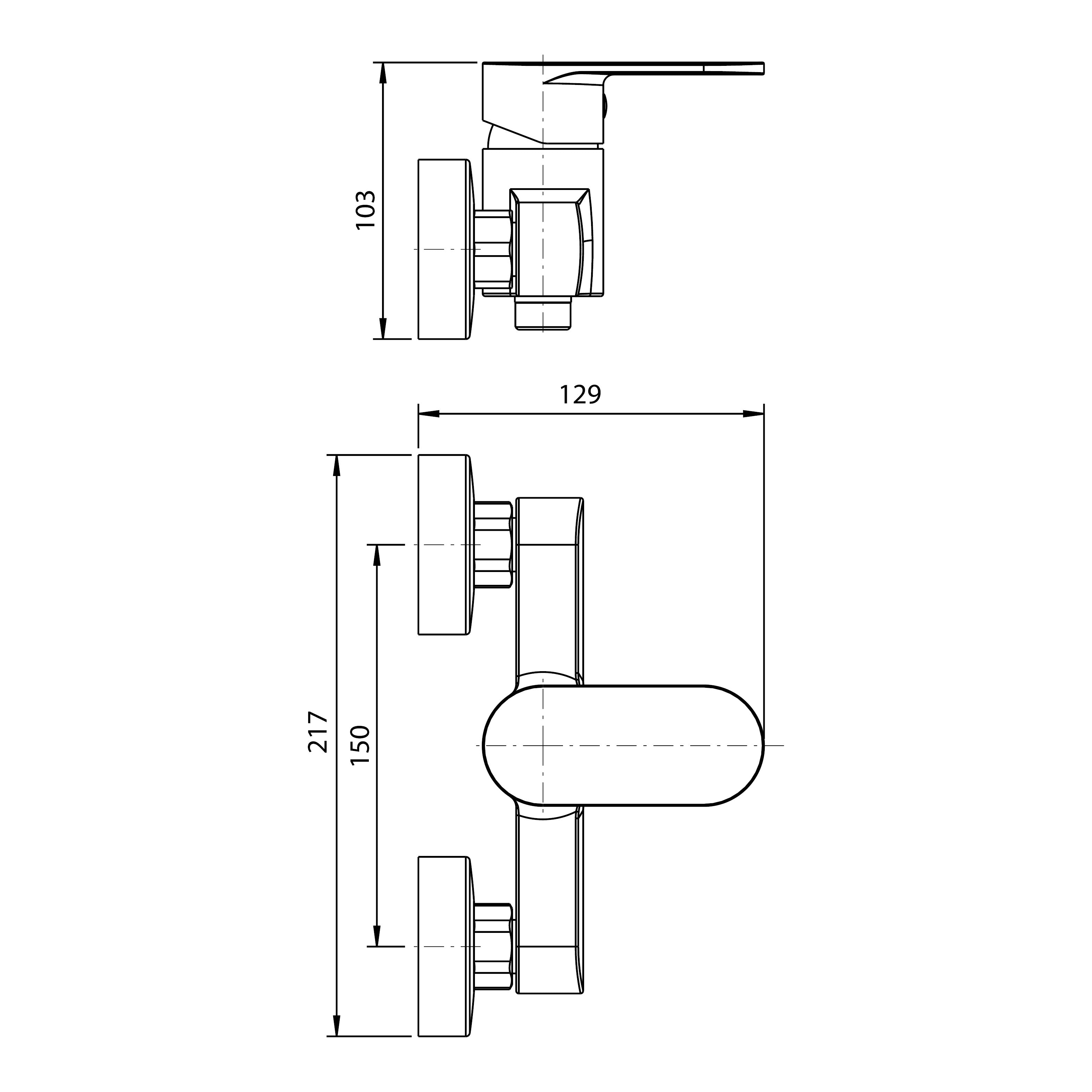 Round Arc змішувач одноважелевий для душа 35 мм