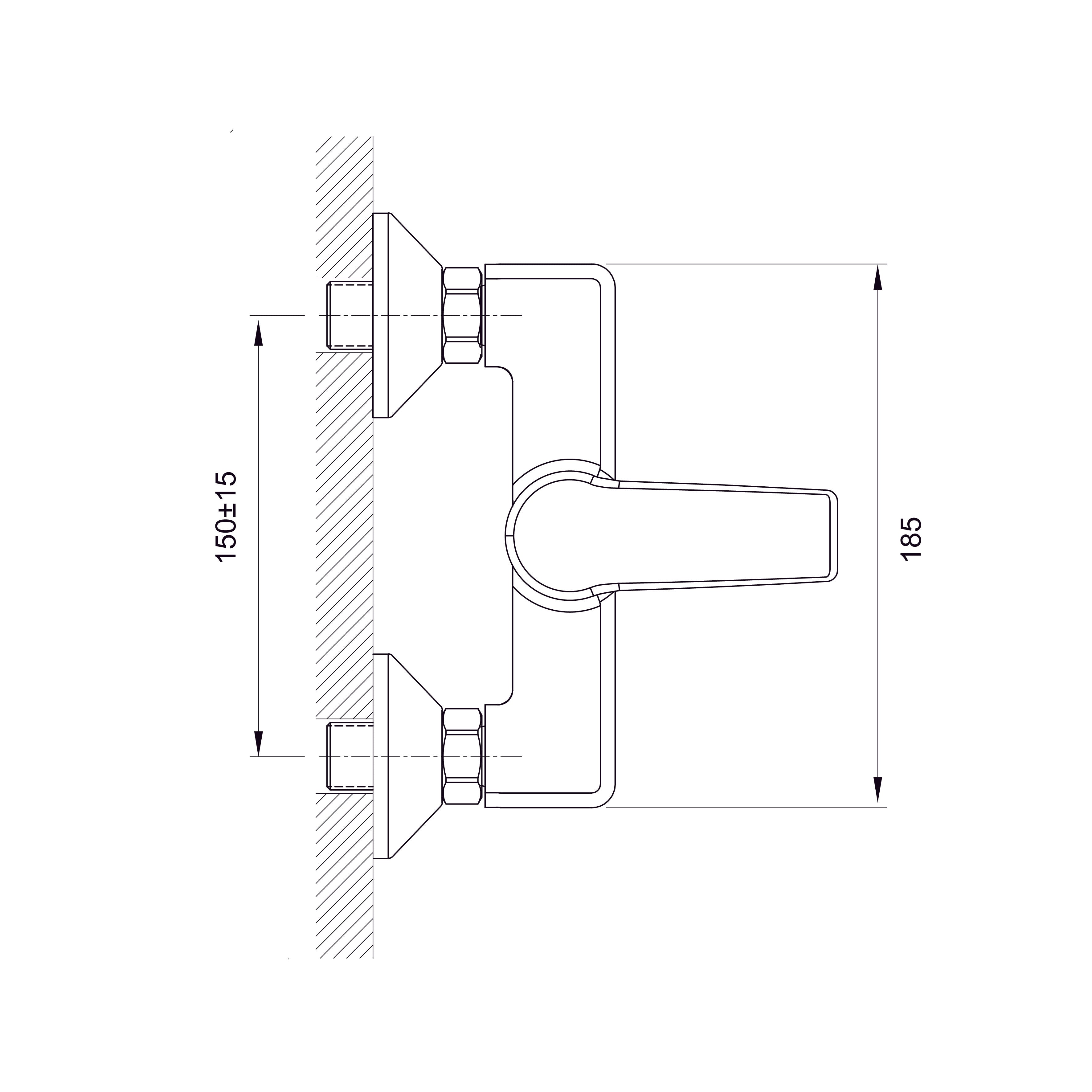 EDGE змішувач одноважільний для душу 35 мм