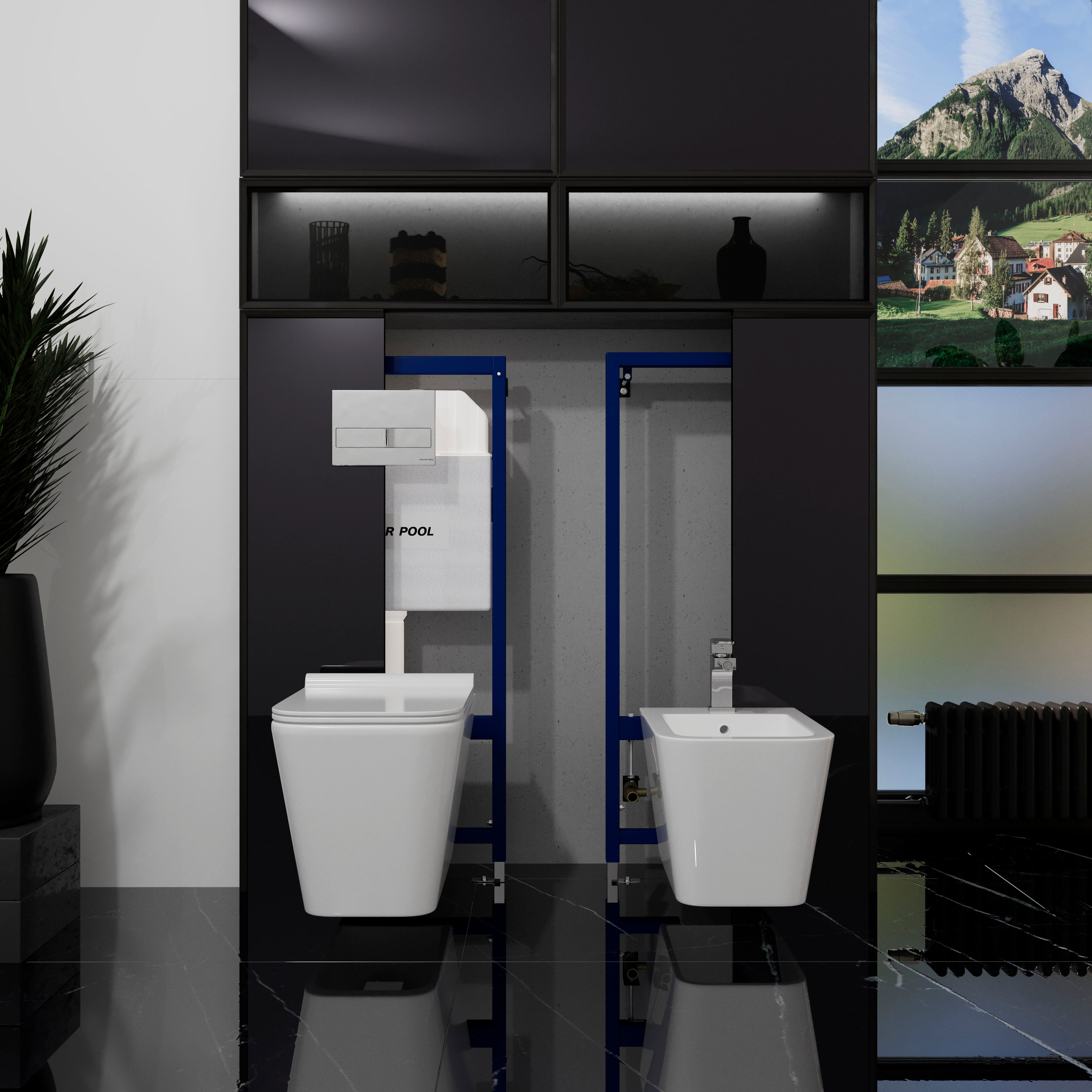 Dune bidet instalacja do bidetu (stalowa obudowa z akcesoriami)