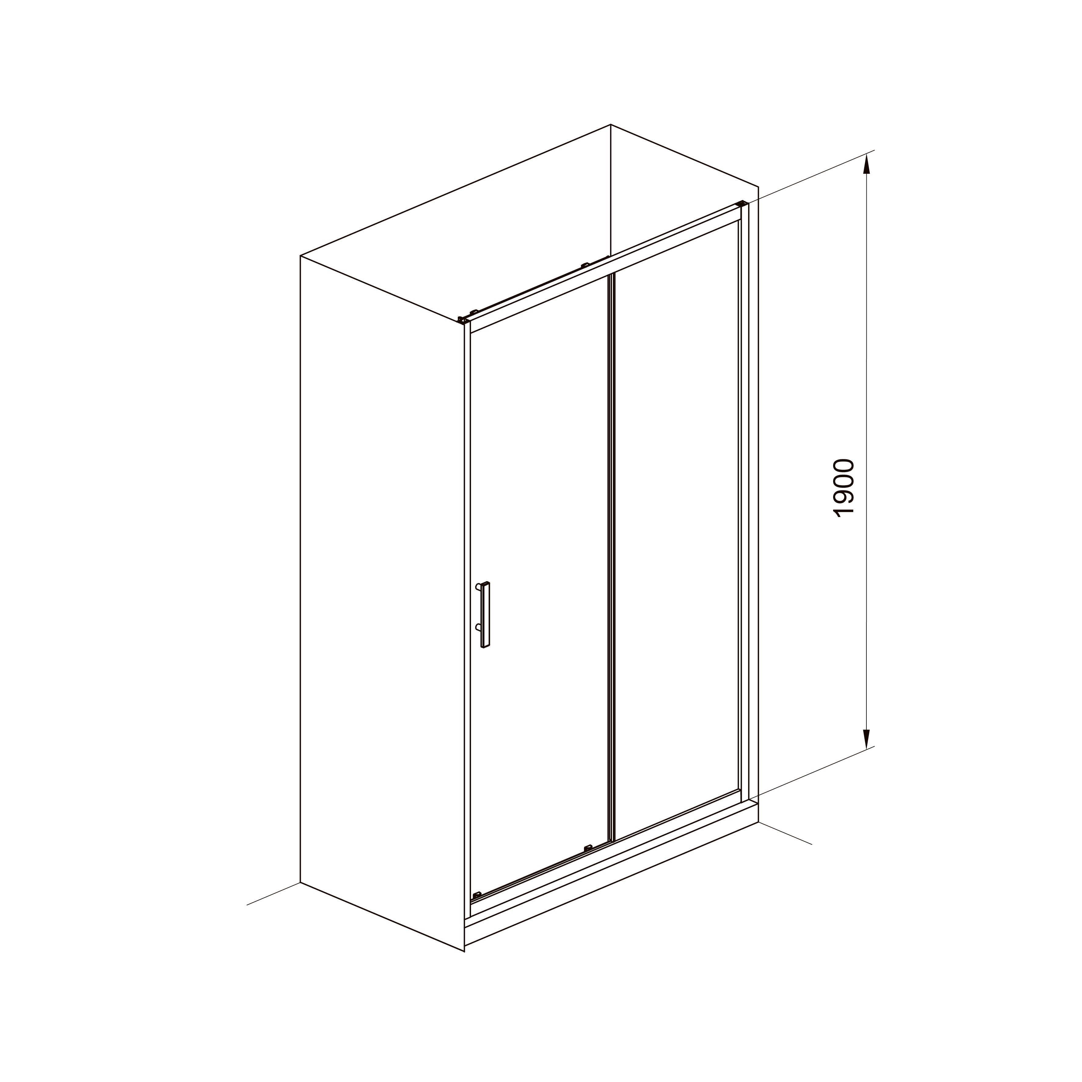 TD120G Puerta de ducha Trend de dos secciones 1200x1900 mm cristal grape