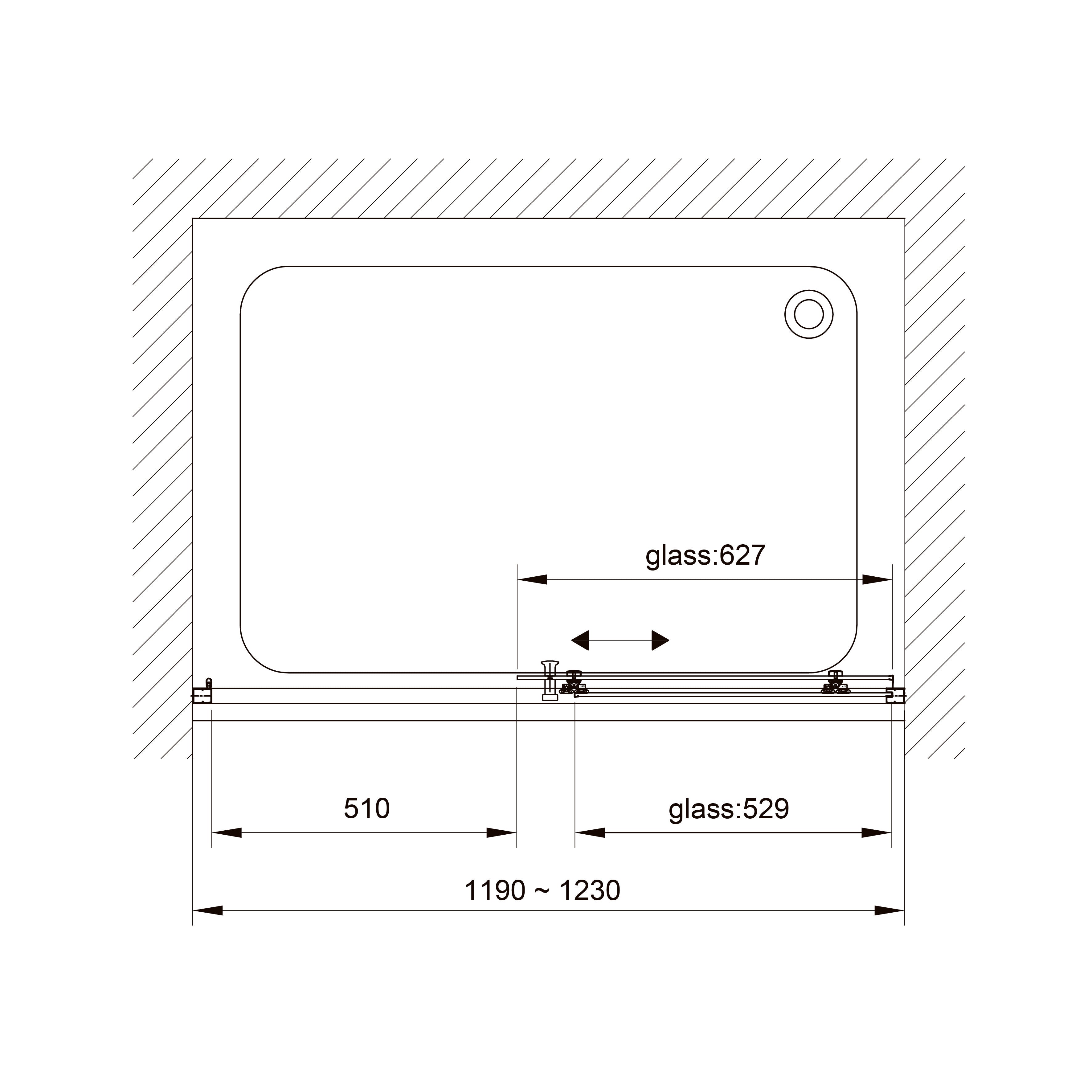 TD120G Puerta de ducha Trend de dos secciones 1200x1900 mm cristal grape