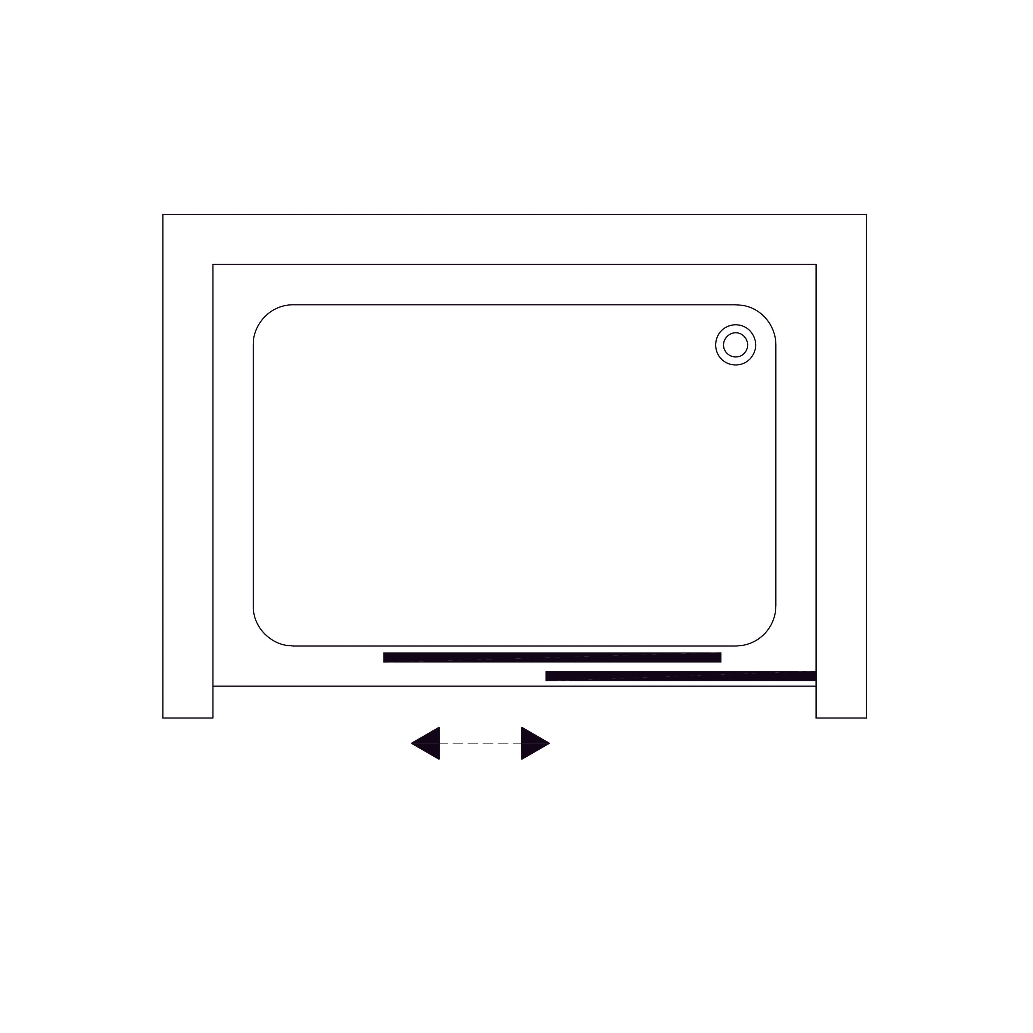 TD120GB Duschdrehtür Trend zweiteilig Schwarz 1200x1900 mm Glas Grape