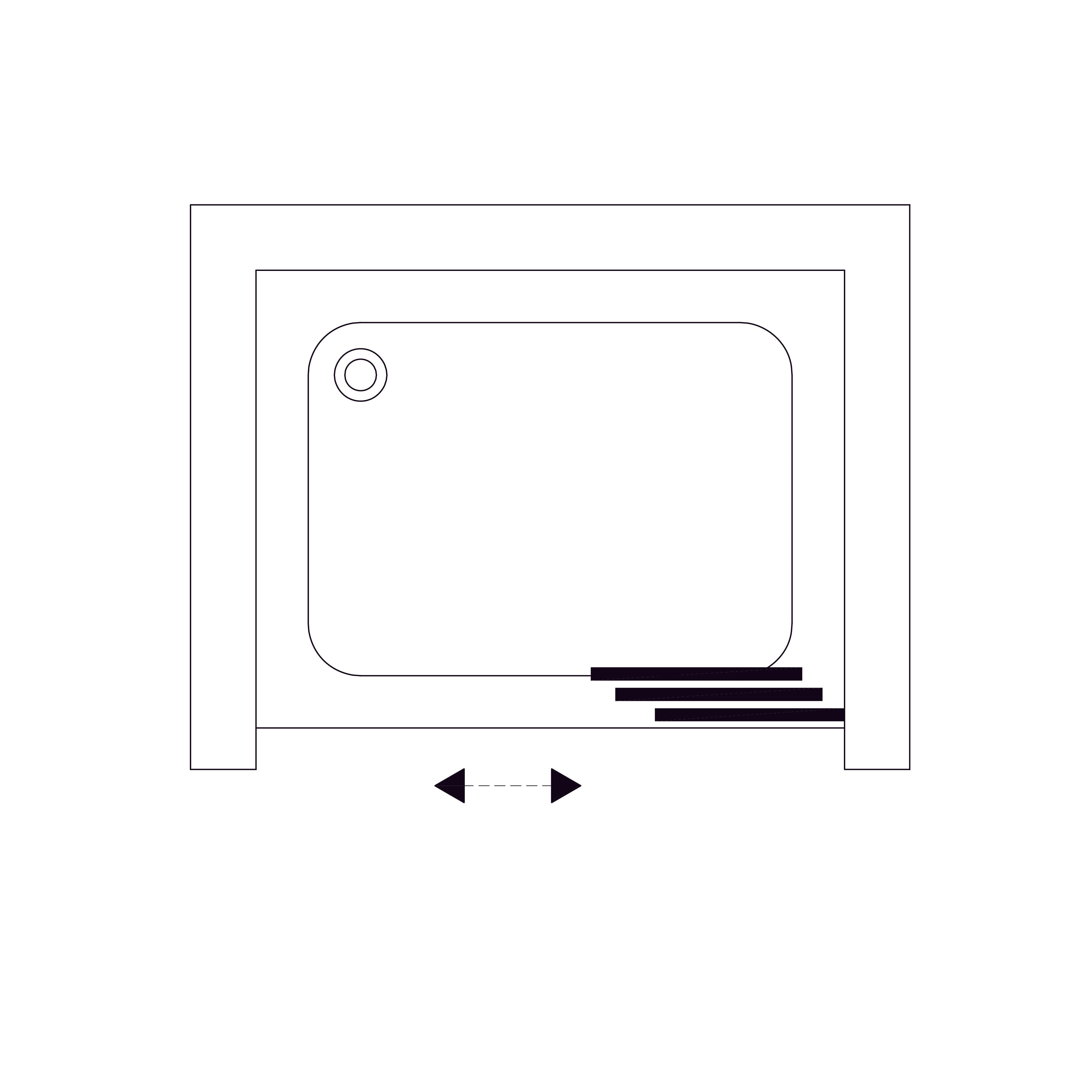 TT90G Puerta de ducha Trend de tres secciones 900x1900 mm, cristal grape