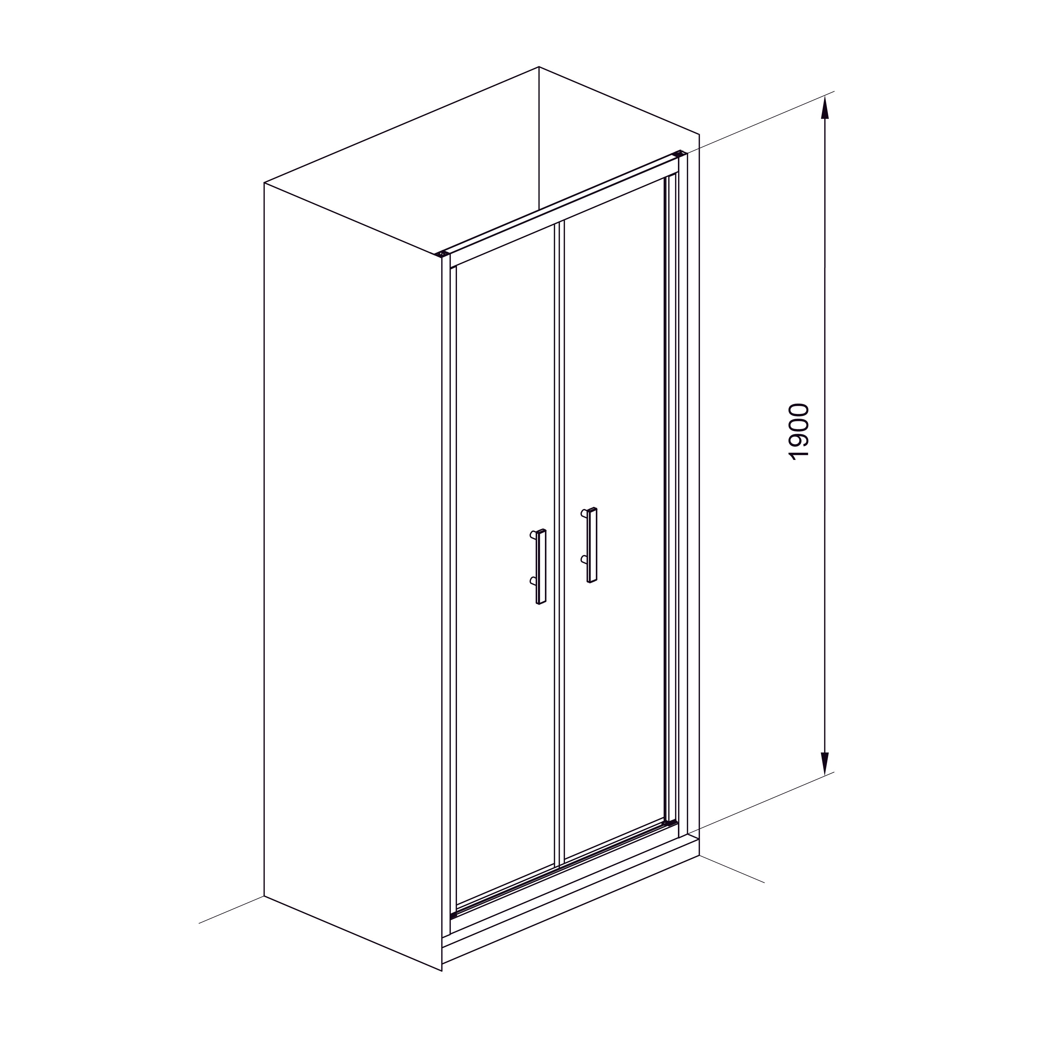 ND90C Drzwi prysznicowe NEON dwuelementowe 900x1900 mm szkło clear