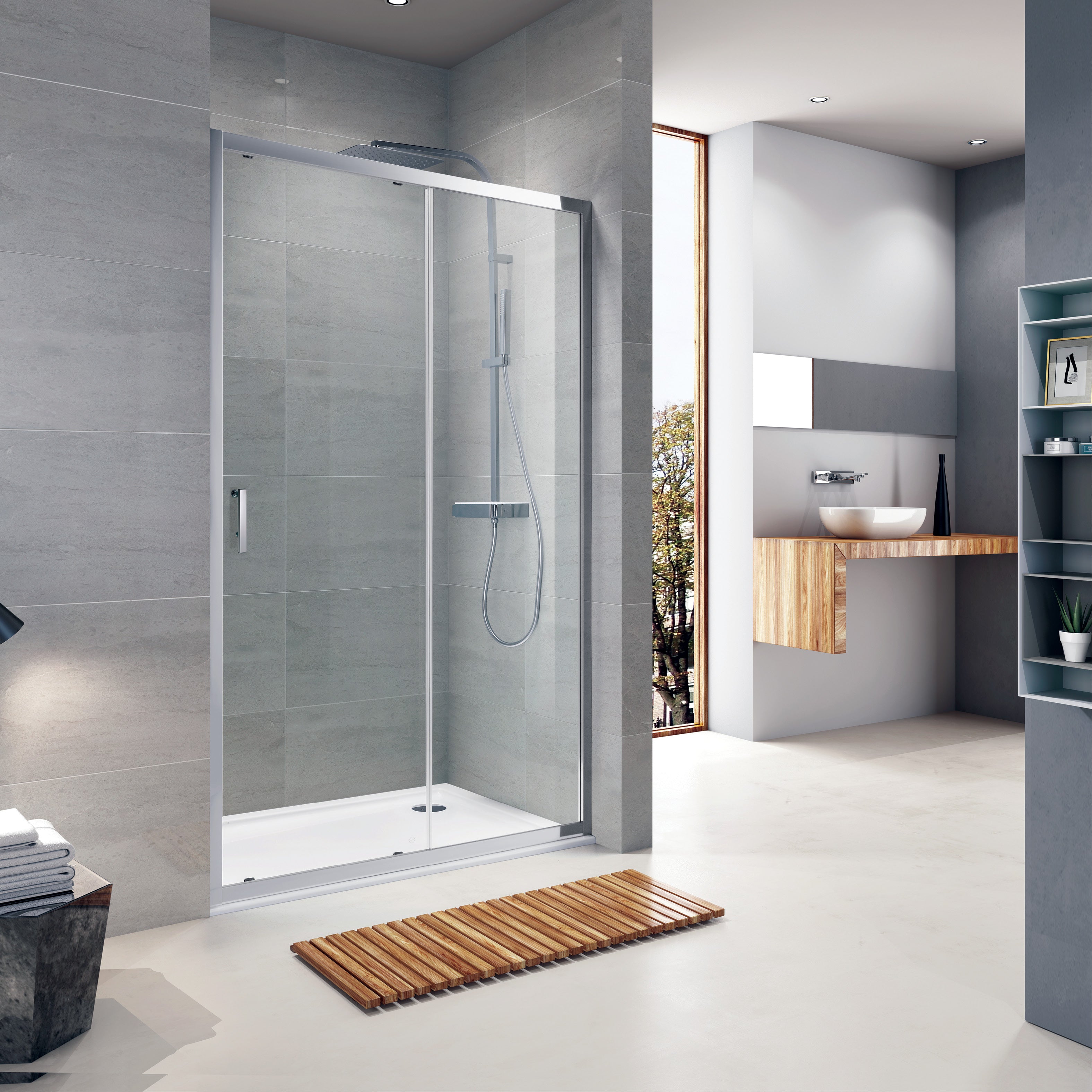 TD120C Sprchové dveře Trend dvoudílné 1200x1900 mm sklo clear
