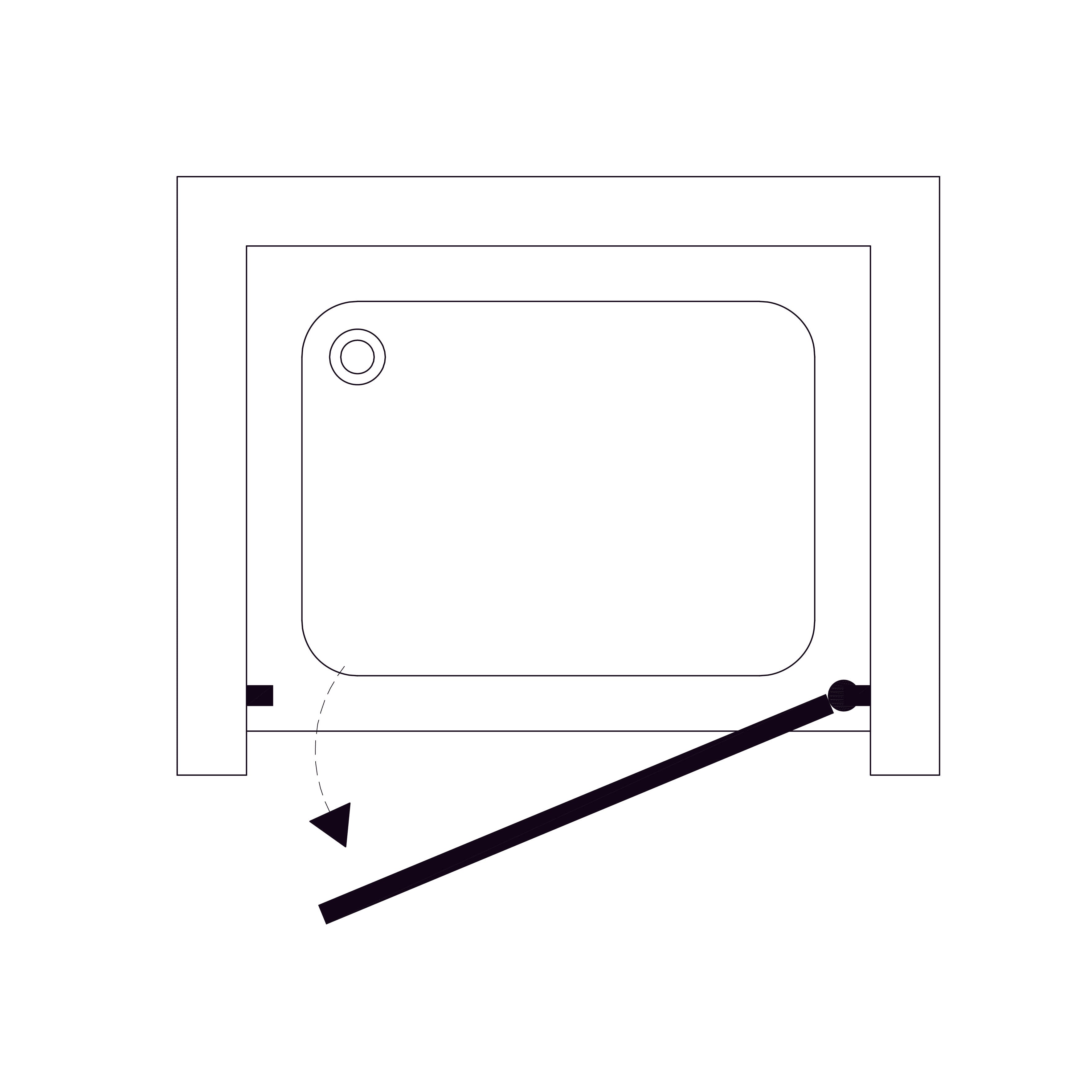 NS90G Drzwi prysznicowe Neon jedno-skrzydłowe 900x1900 mm szkło grape