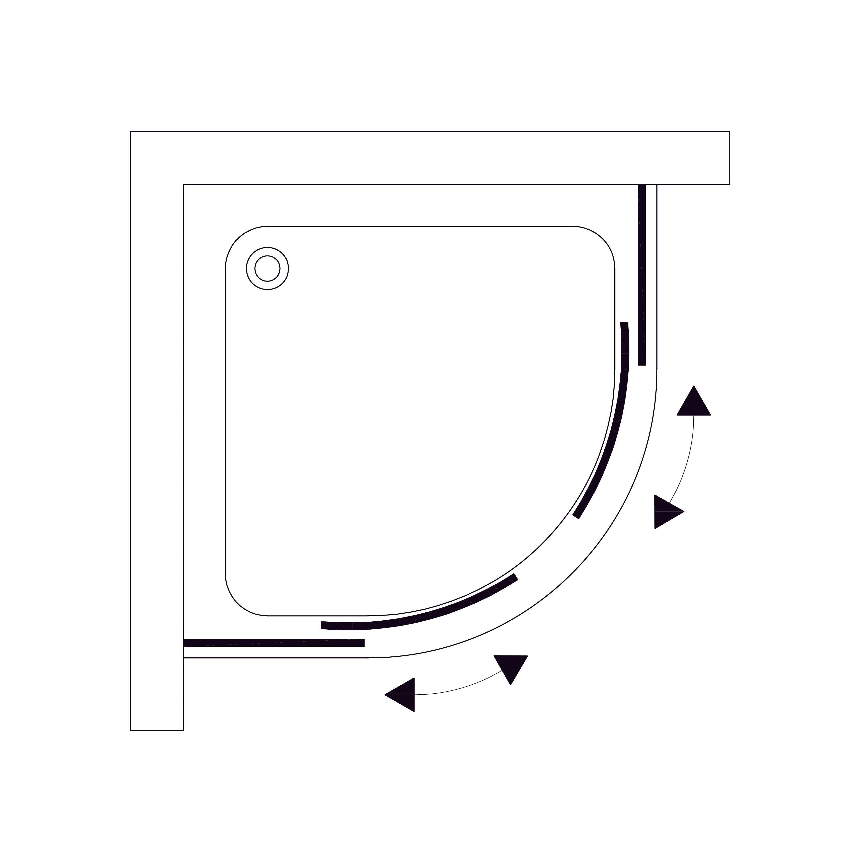 S90RC Душова кабіна STYLE напівкругла 900x900x1900 мм скло прозоре