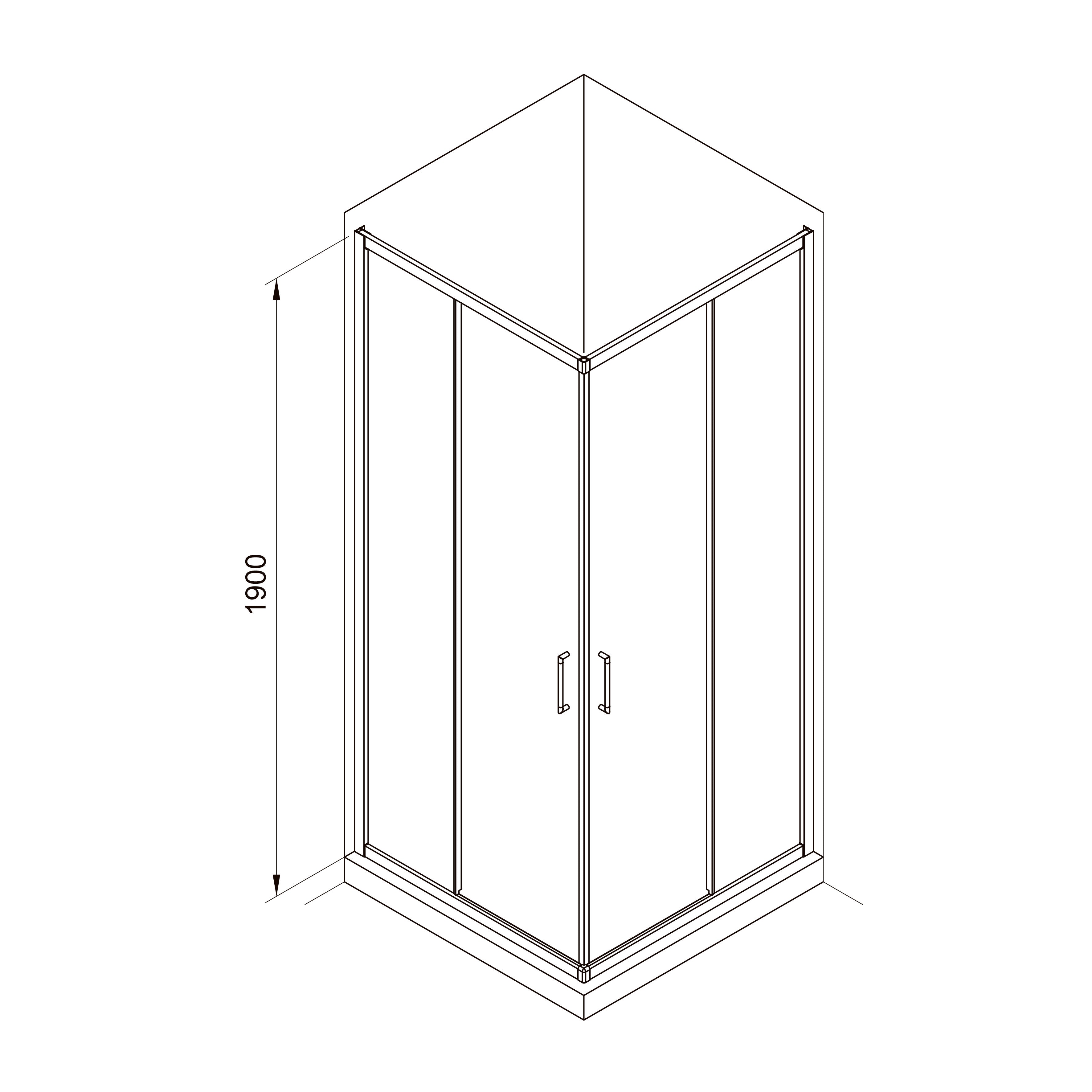 S90SC Duschkabine Style quadratisch 900x900x1900 mm Clear