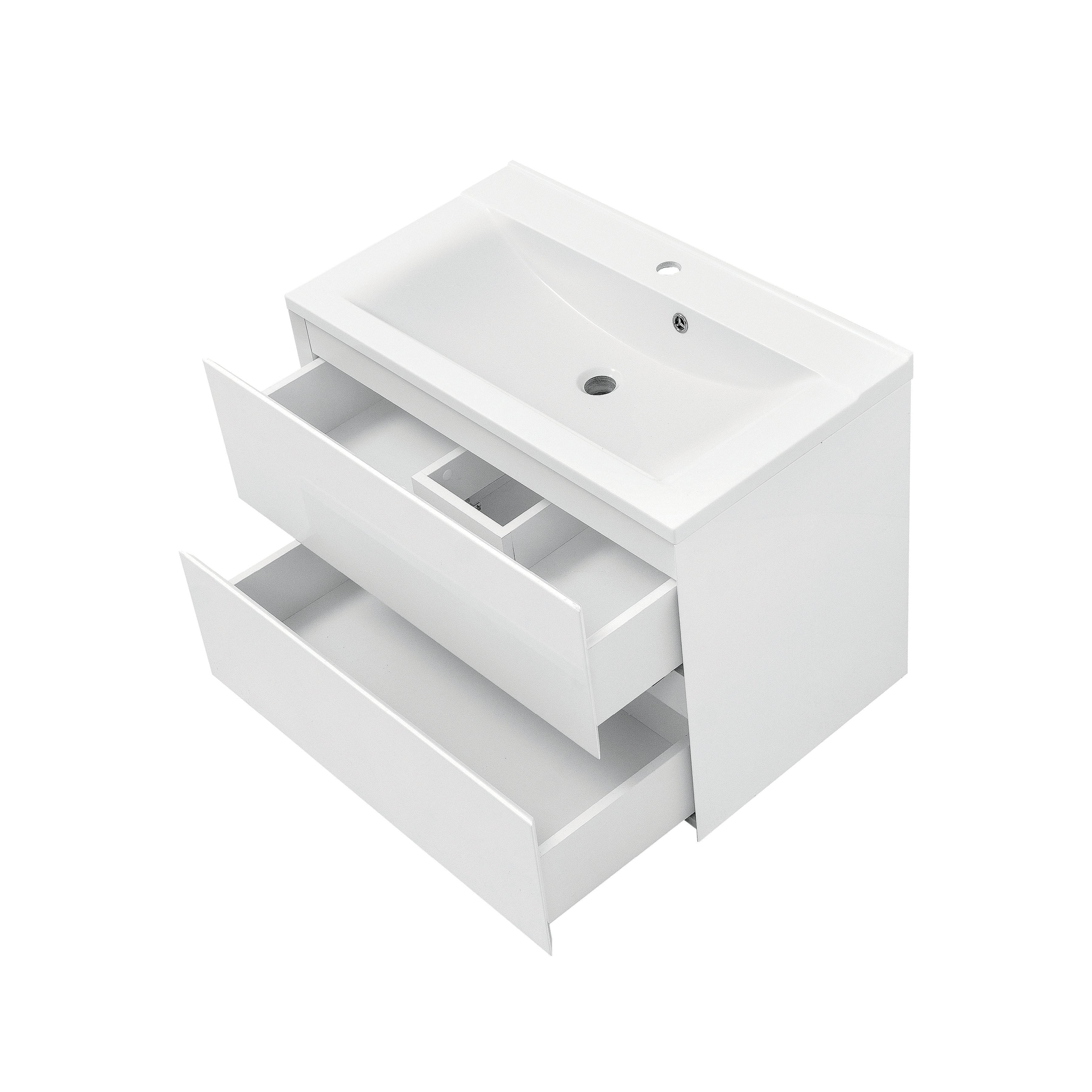 Konzolová skříňka Neon Cube 800 (bílá) s umyvadlem GLR 80