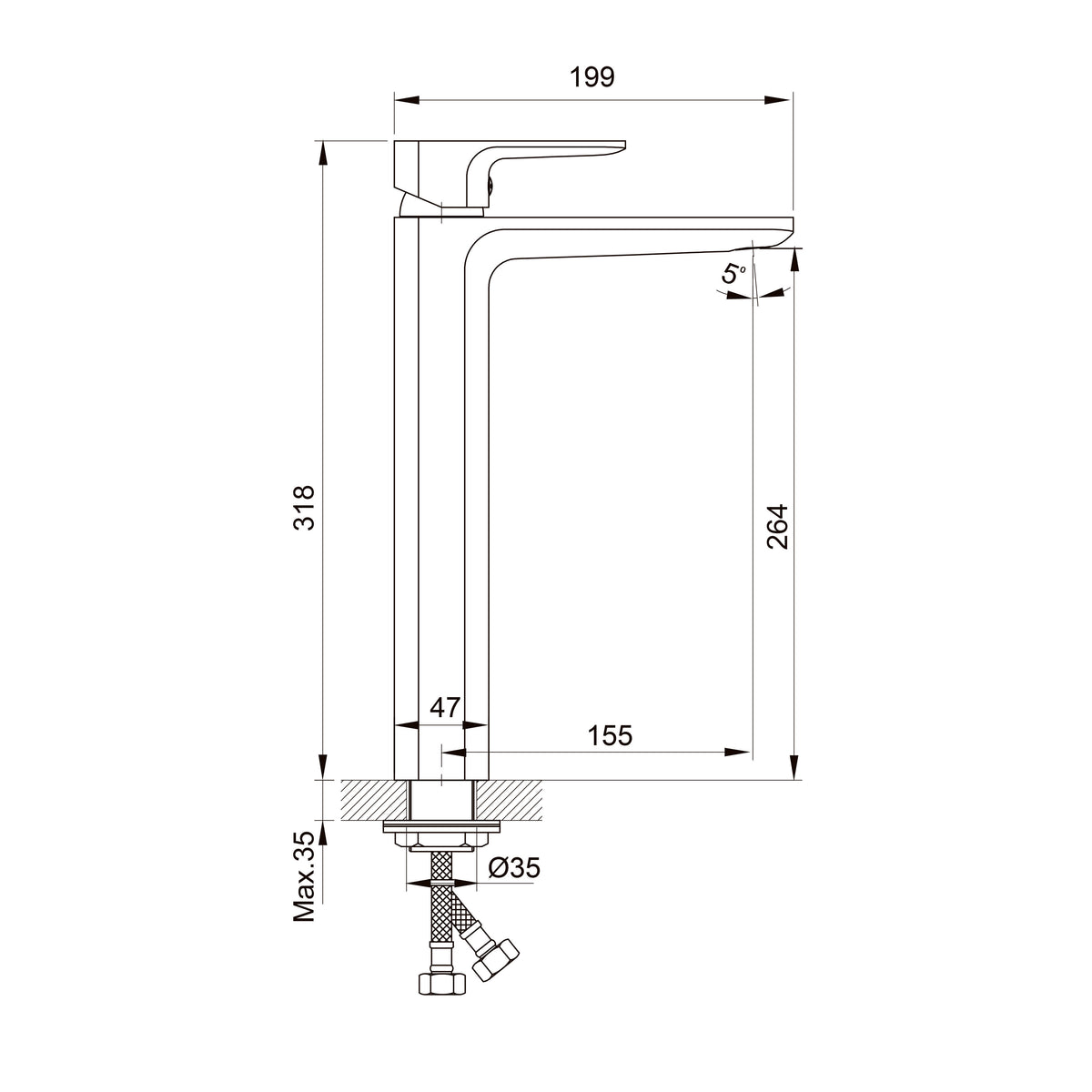Trend XL washbasin faucet, matte black