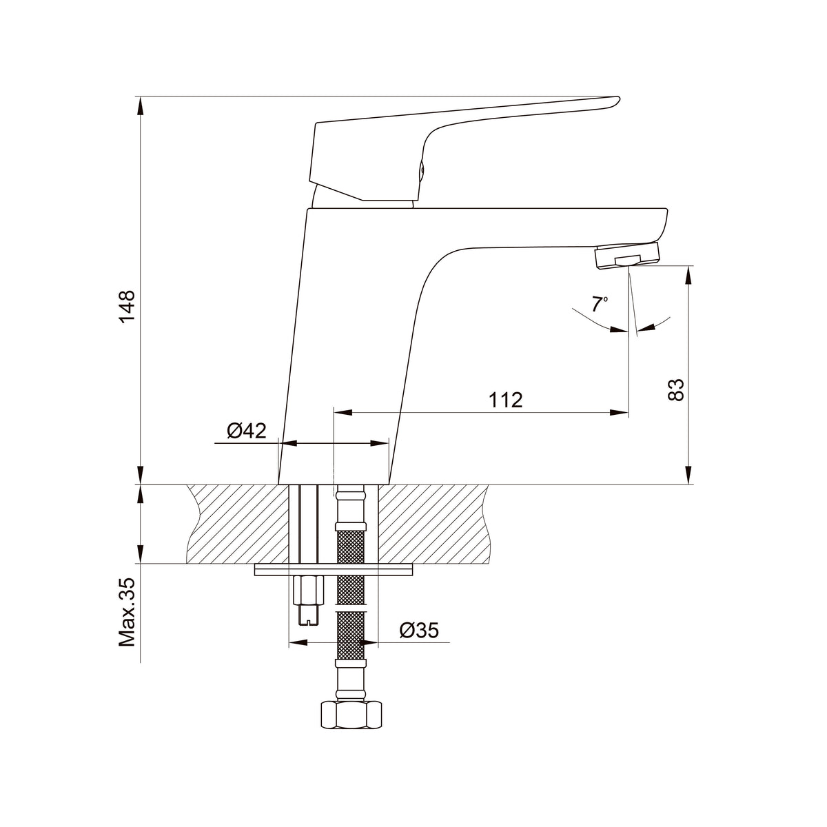 Kvadro Start grifo para lavabo