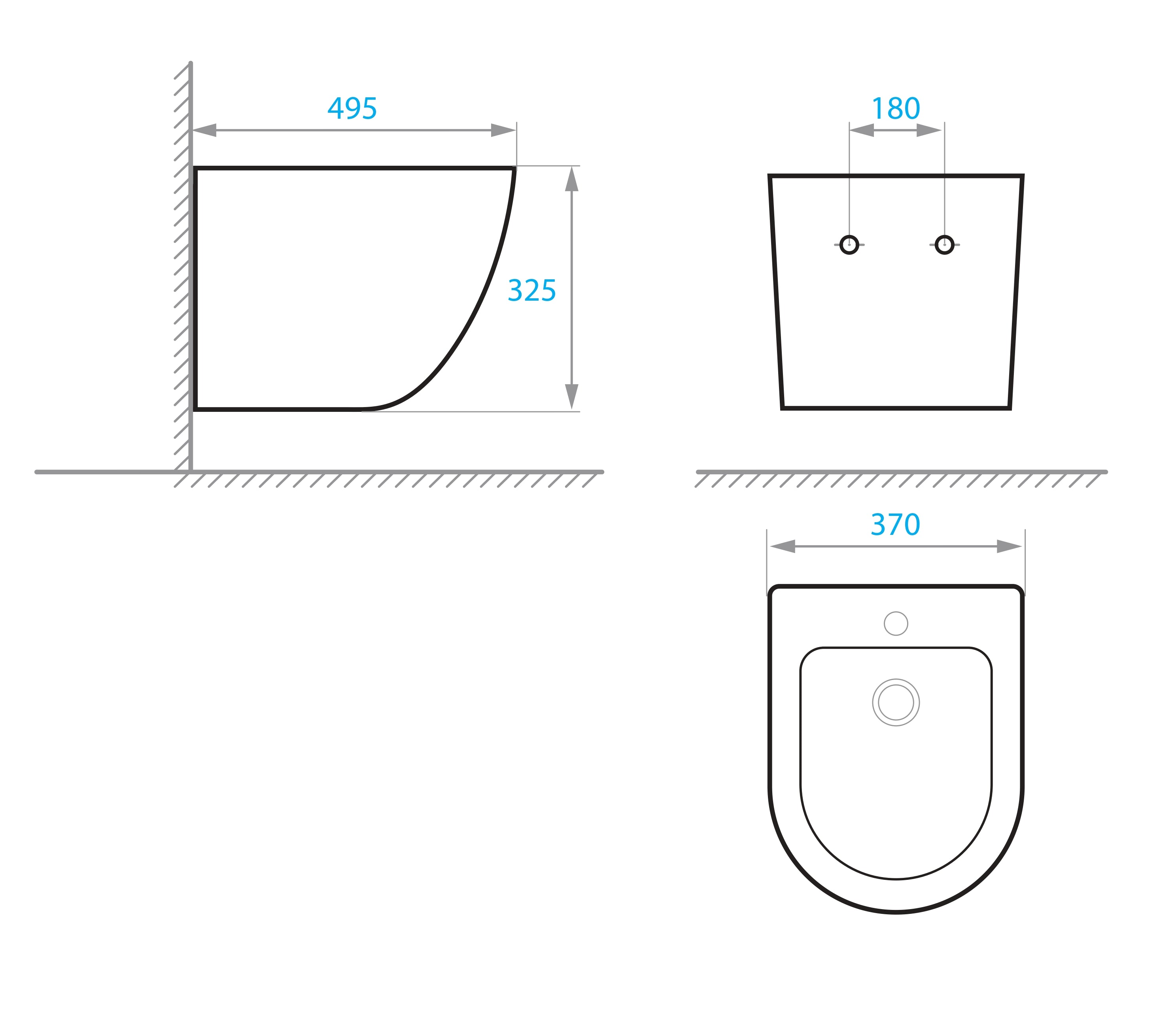 Round Smart wall-hung bidet