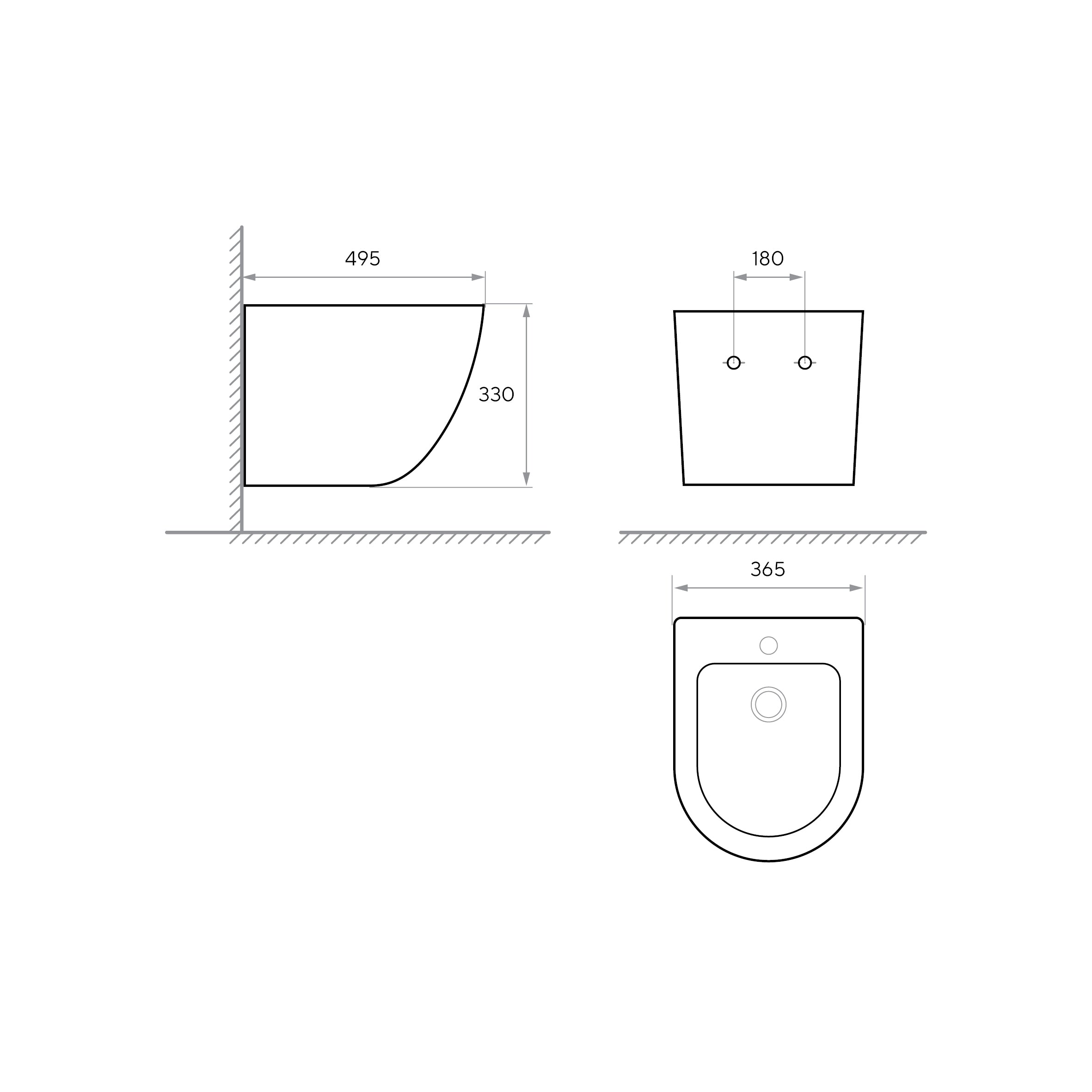 Round Smart wall-hung bidet