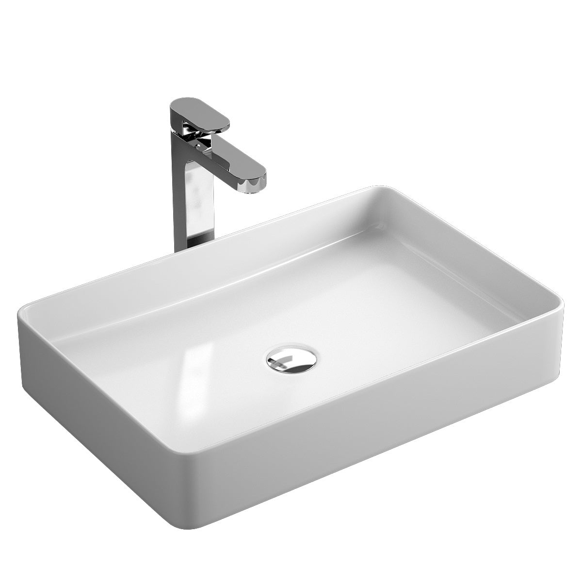 Kvadro umyvadlo na desku 600x405 mm