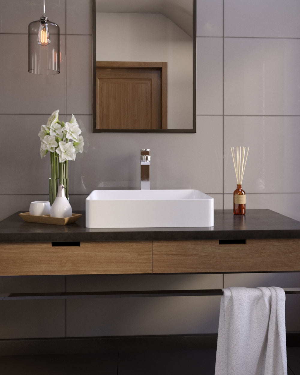 Kvadro lavabo de encimera 510x405 mm