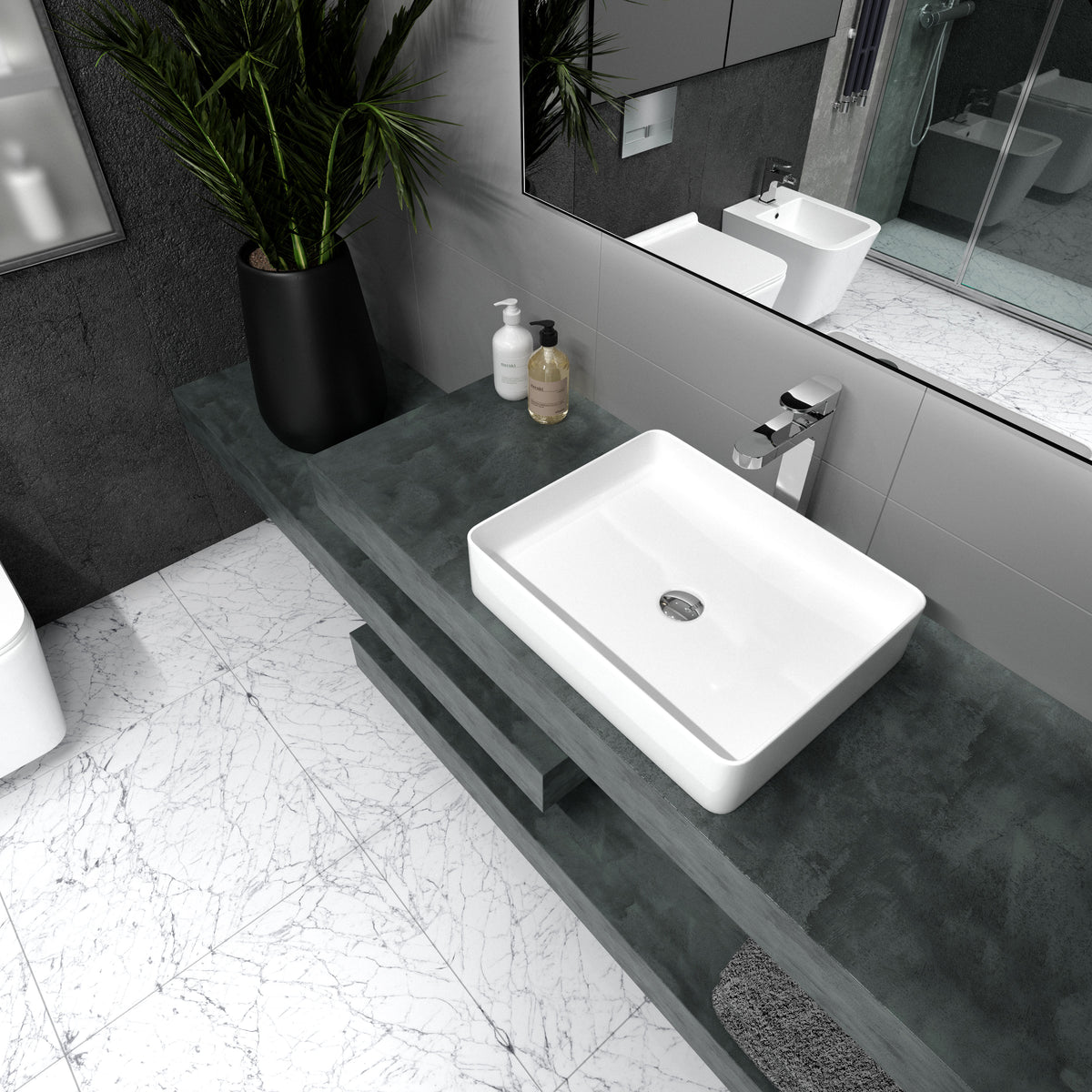 Kvadro lavabo de encimera 510x405 mm
