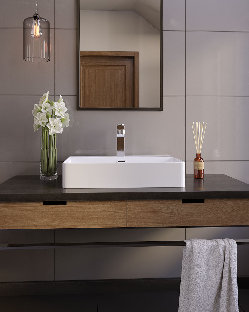 Kvadro countertop washbasin 600x420 mm