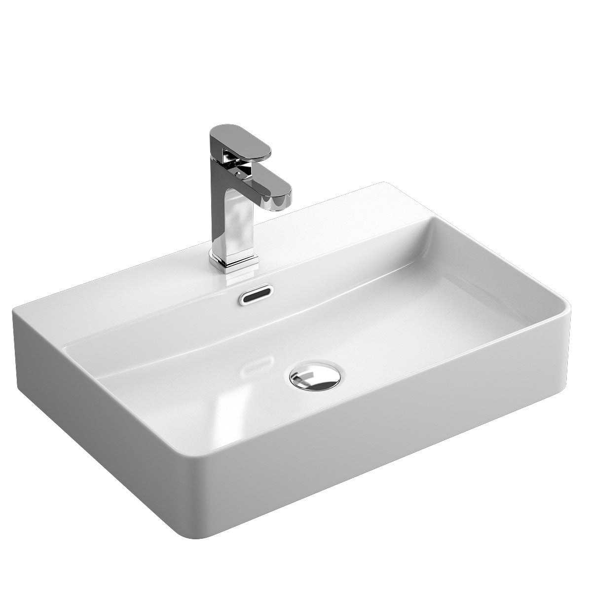 Kvadro umyvadlo na desku 600x420 mm