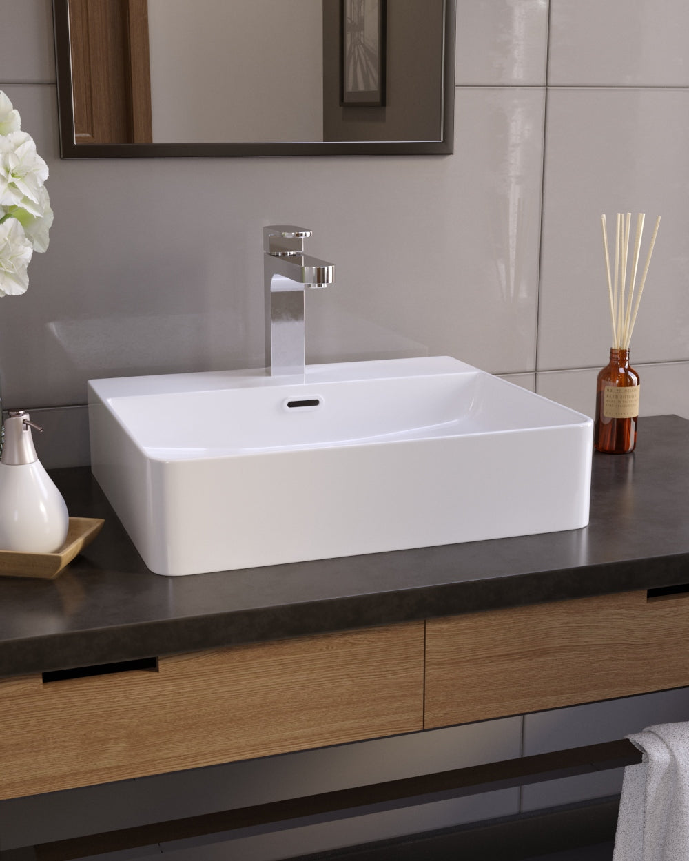 Kvadro lavabo de encimera 500x420 mm