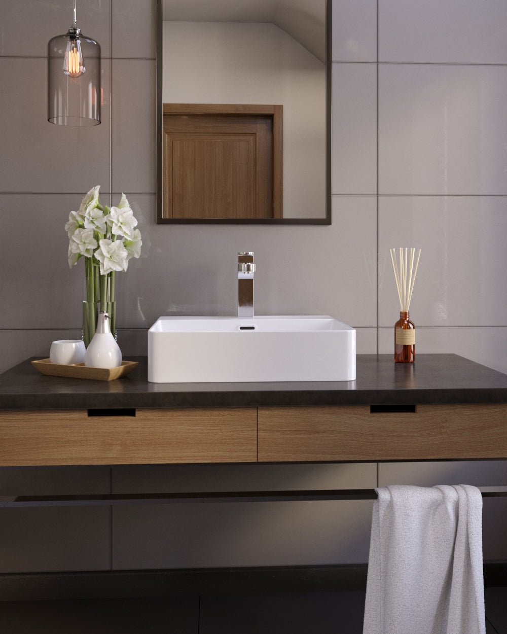 Kvadro umyvadlo na desku 500x420 mm