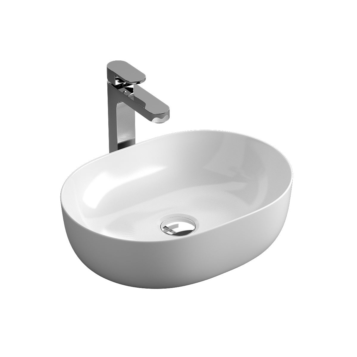 Round countertop washbasin 485x350 mm