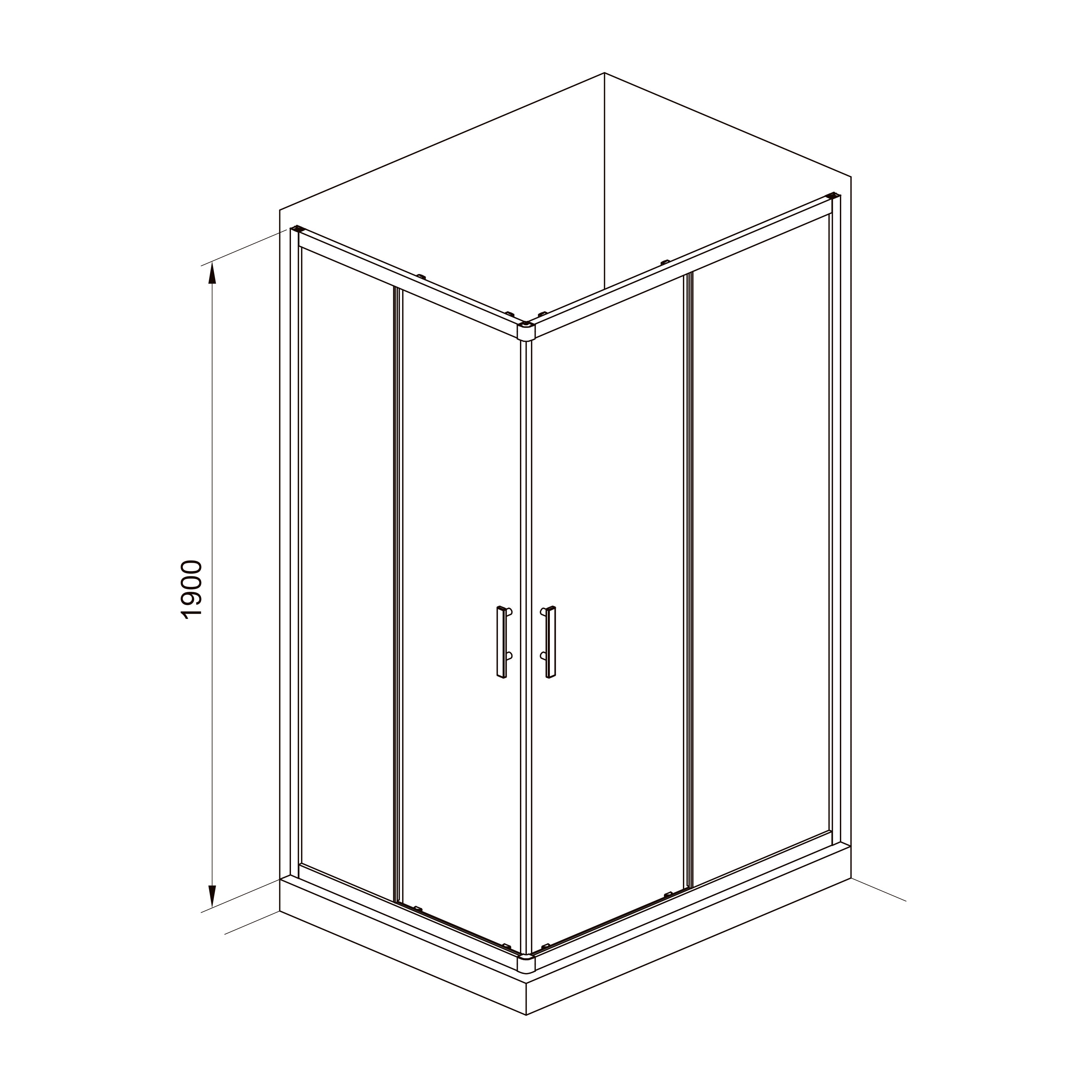 G12080SG Cabina de ducha Grace rectangular 1200x800x1900 mm cristal grape