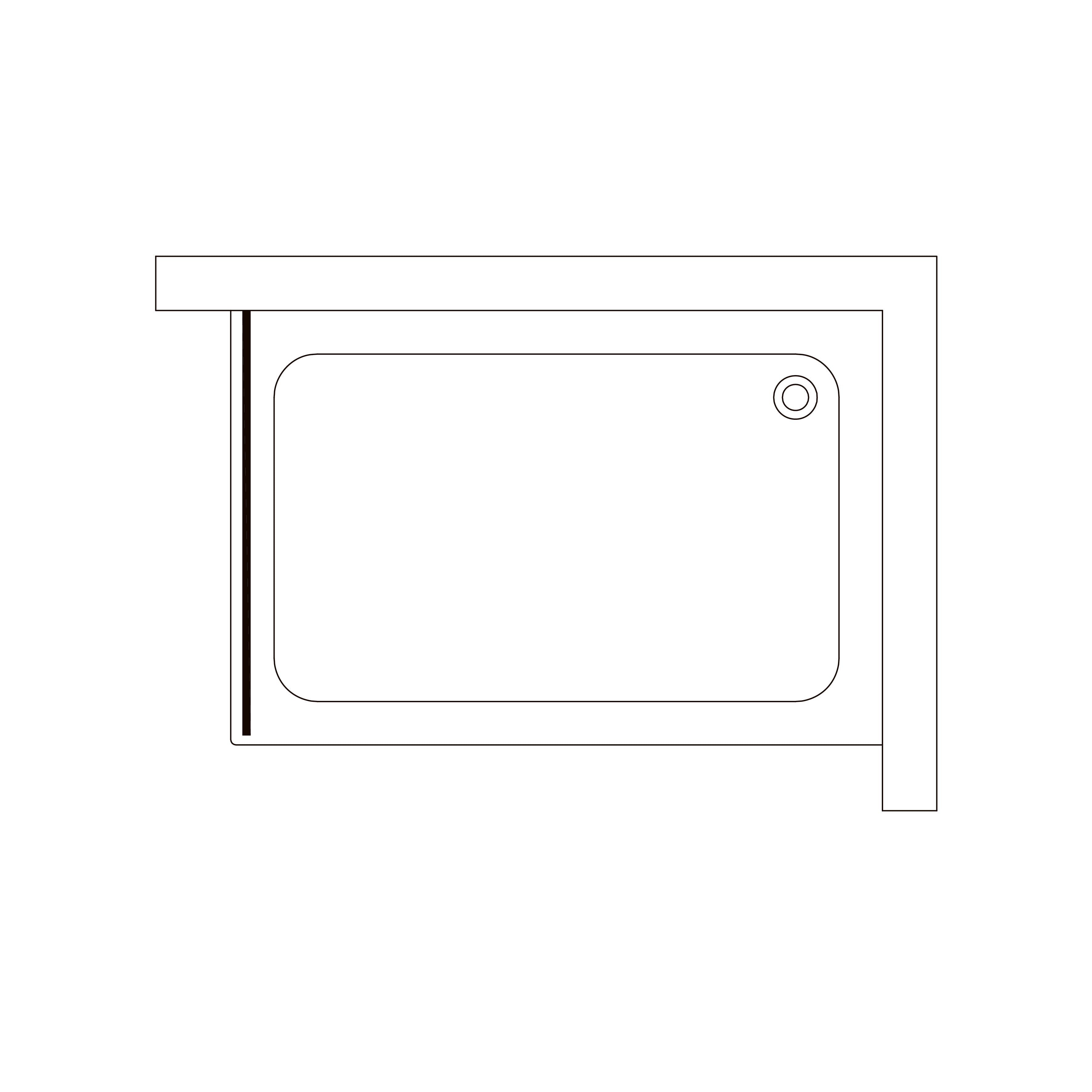 S80GB Panel fijo negro 800x1900 mm, cristal grape