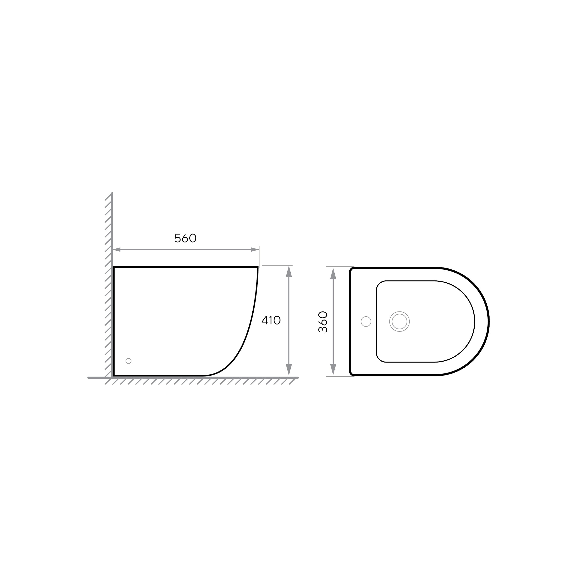 Round floor-standing bidet