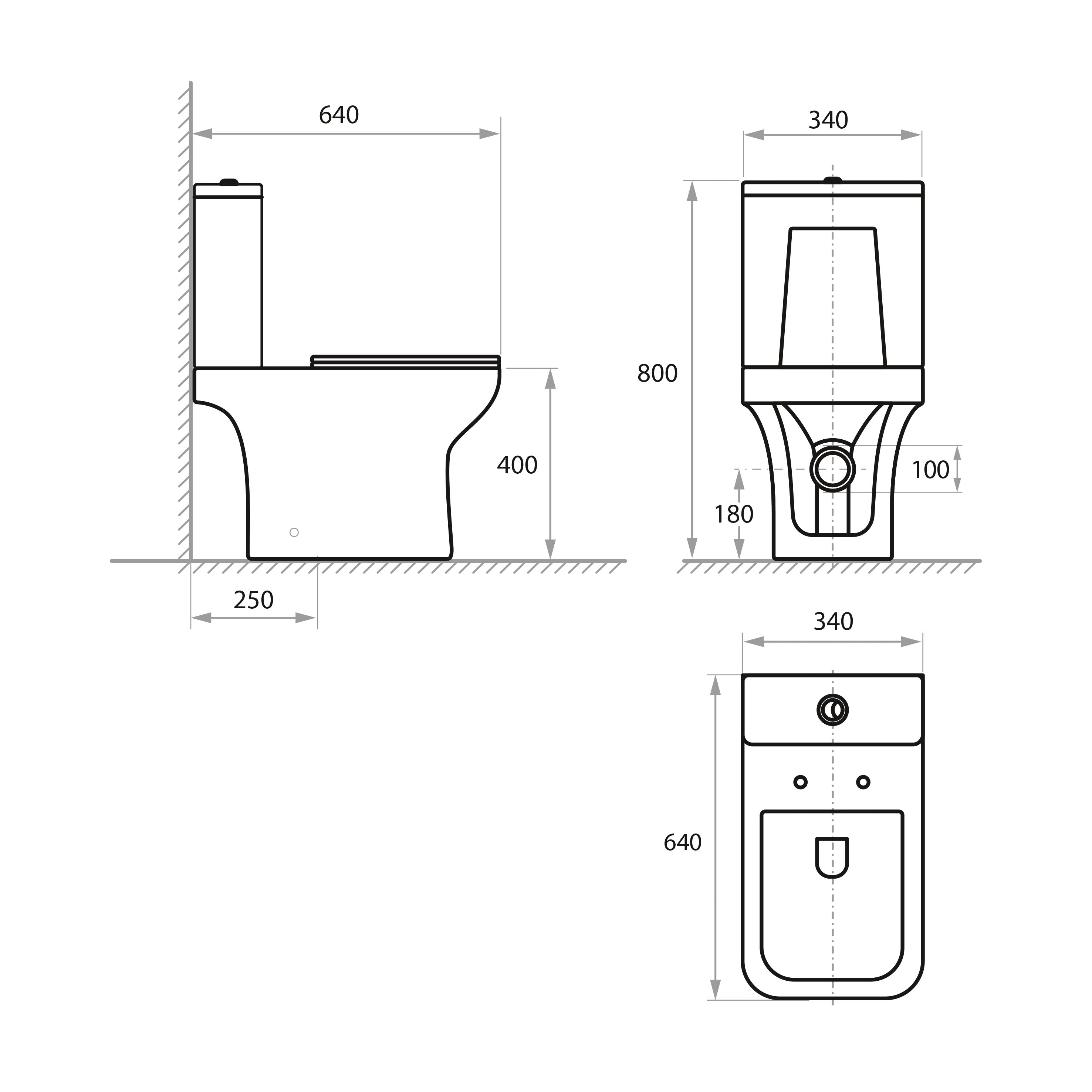 TREND Compact: floor-standing toilet with Soft-close seat + cistern (Rimless flush)
