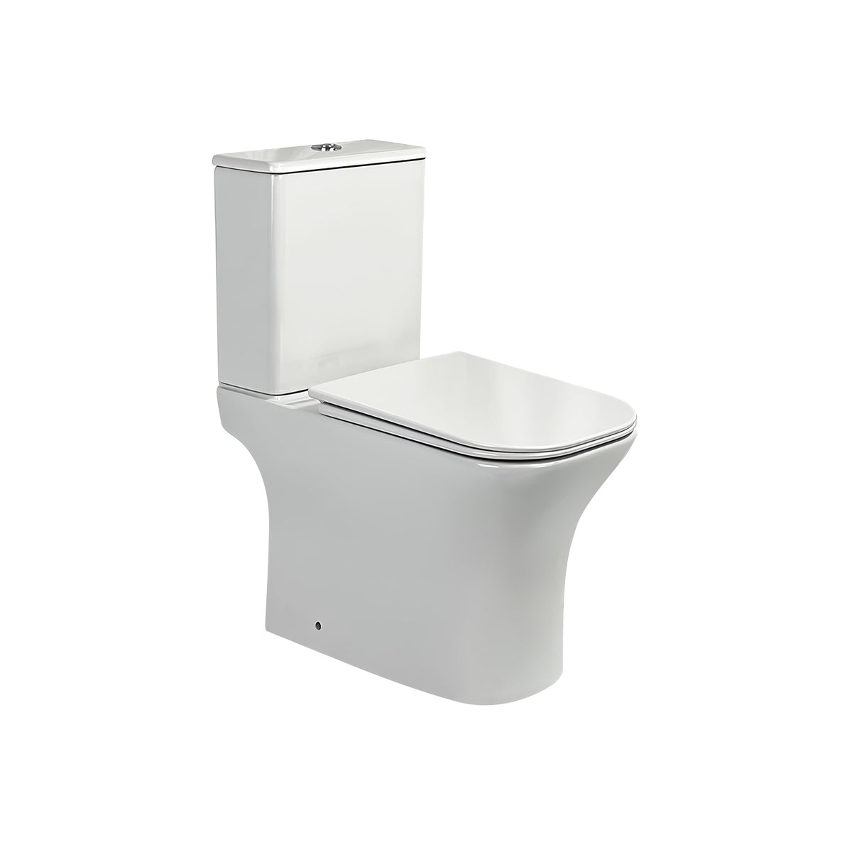 TREND Compacto: inodoro de pie con asiento Soft-close + cisterna (descarga Rimless) 