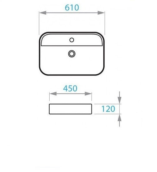Trend umyvadlo na desku 610x450 mm