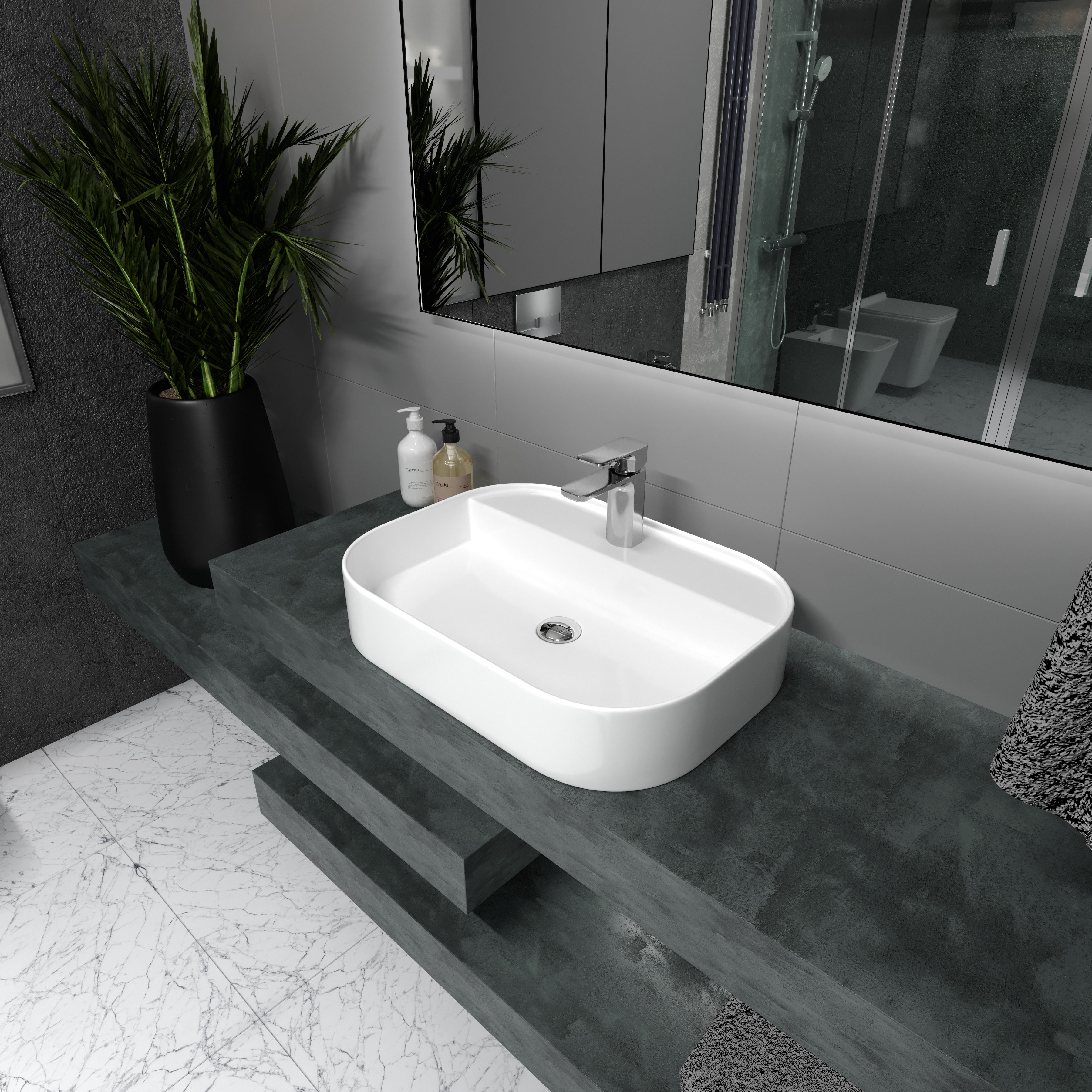 Trend umyvadlo na desku 610x450 mm