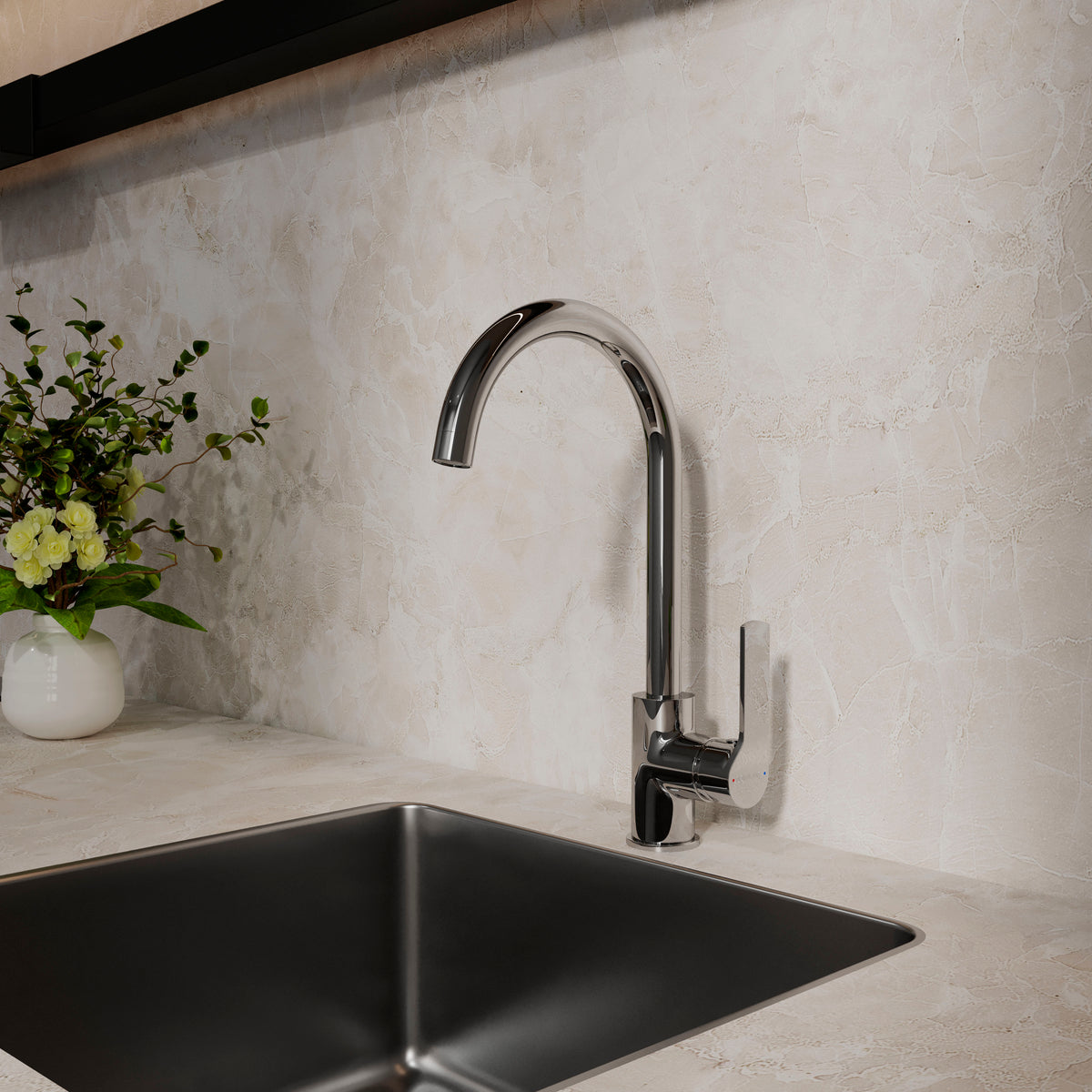 Stream grifo para cocina con caño en forma de C