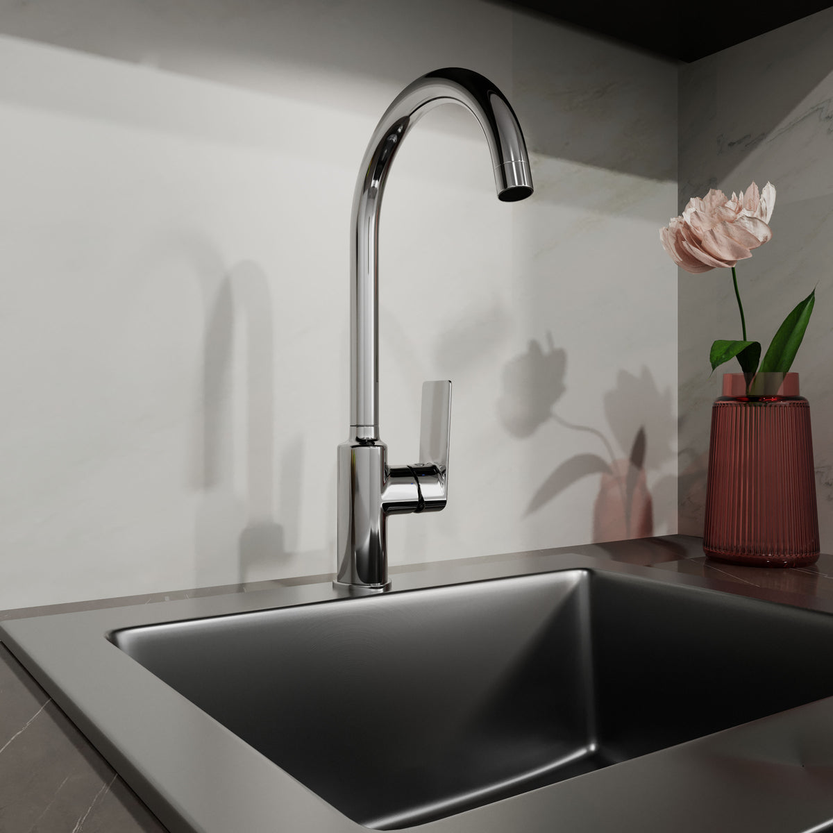 Style grifo para cocina con caño en forma de C